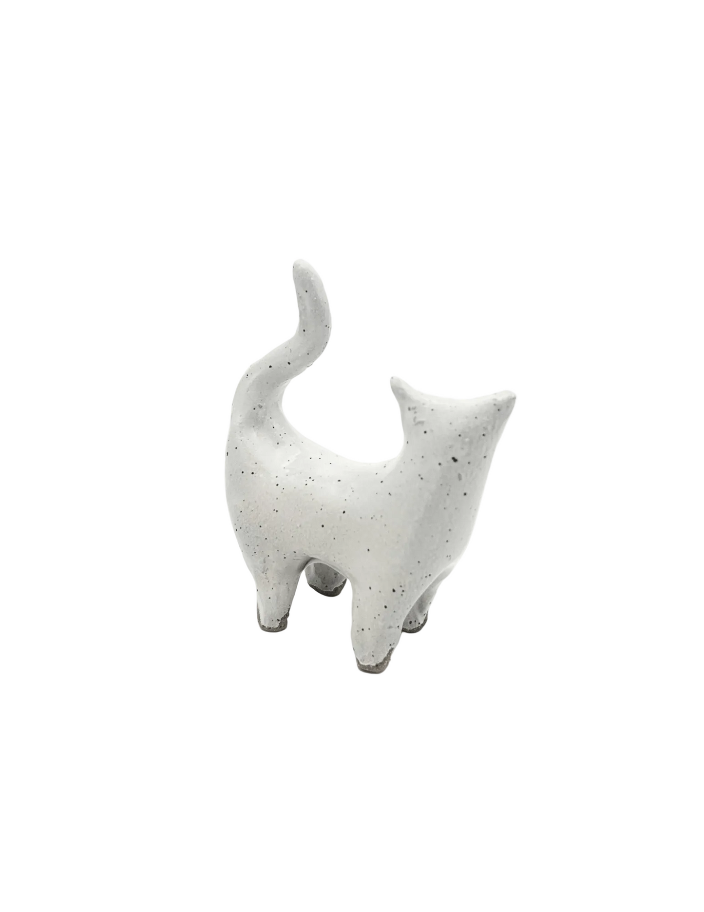 White Cat Ring Holder