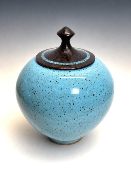 Jar with Wood Cover (Wenge) and Inlay VII