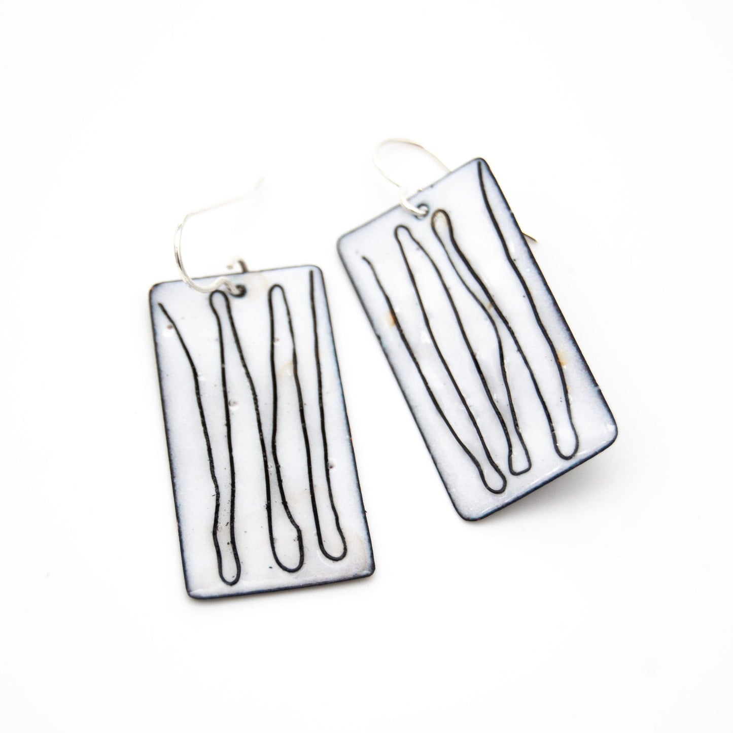 White Zigzag Earrings