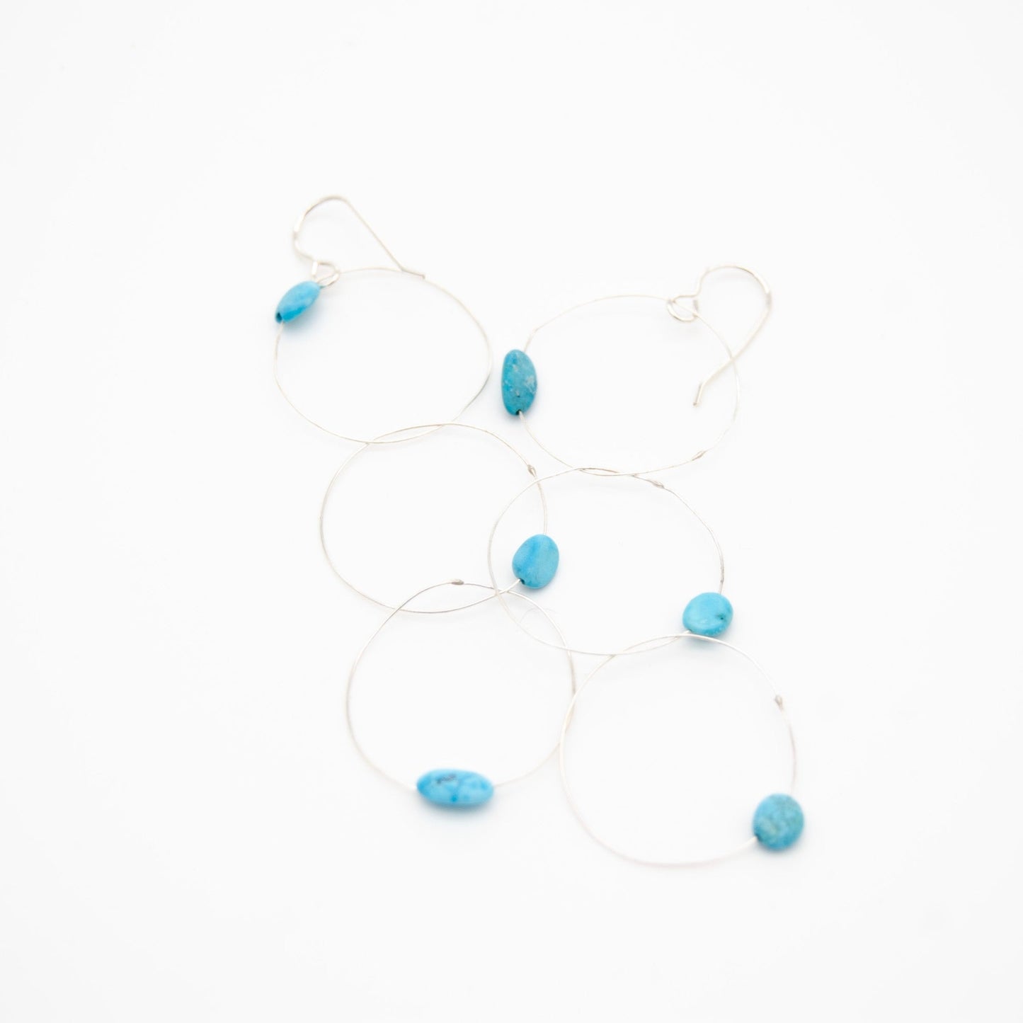 Three Circle Turquoise Earrings