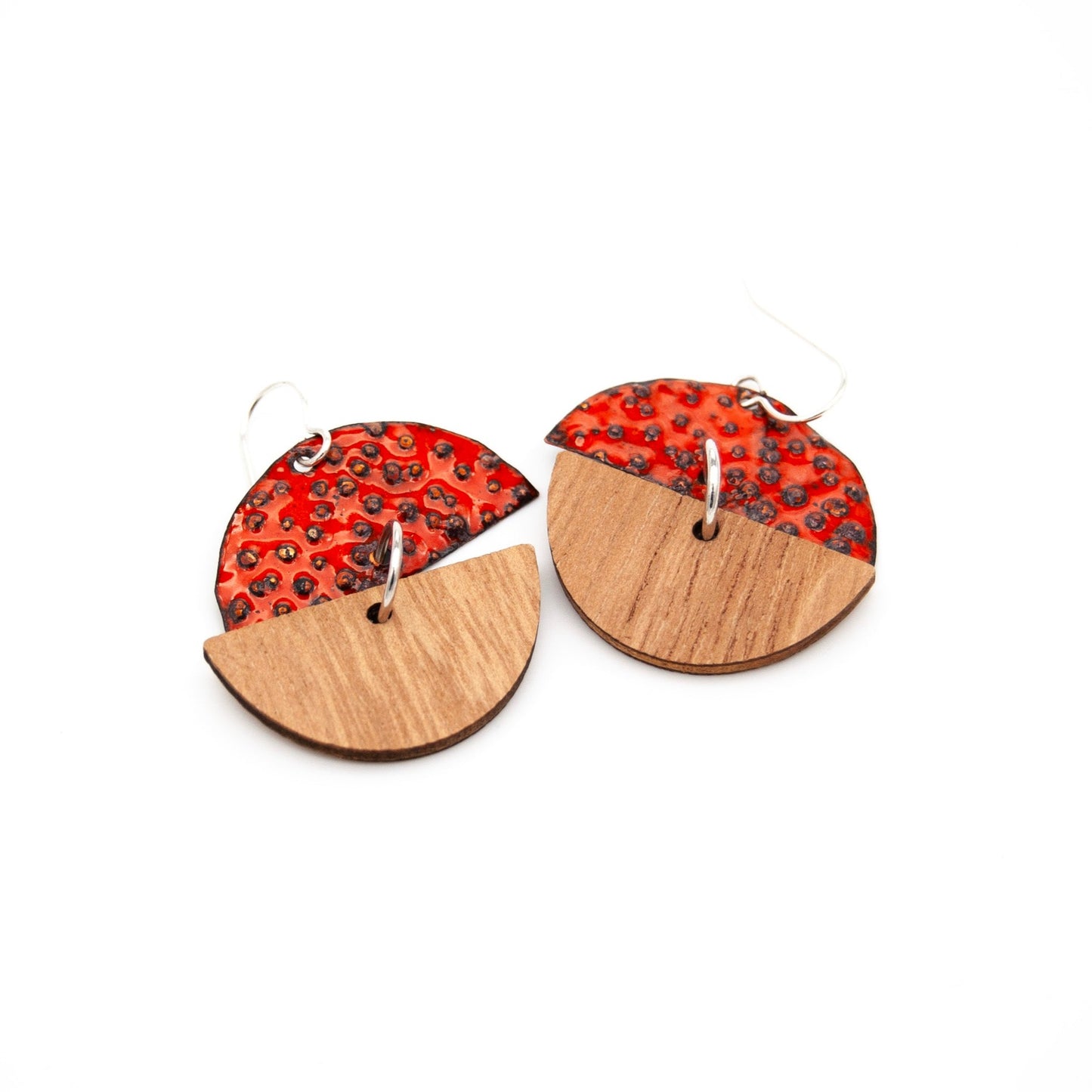 Red Half Circle with Wood