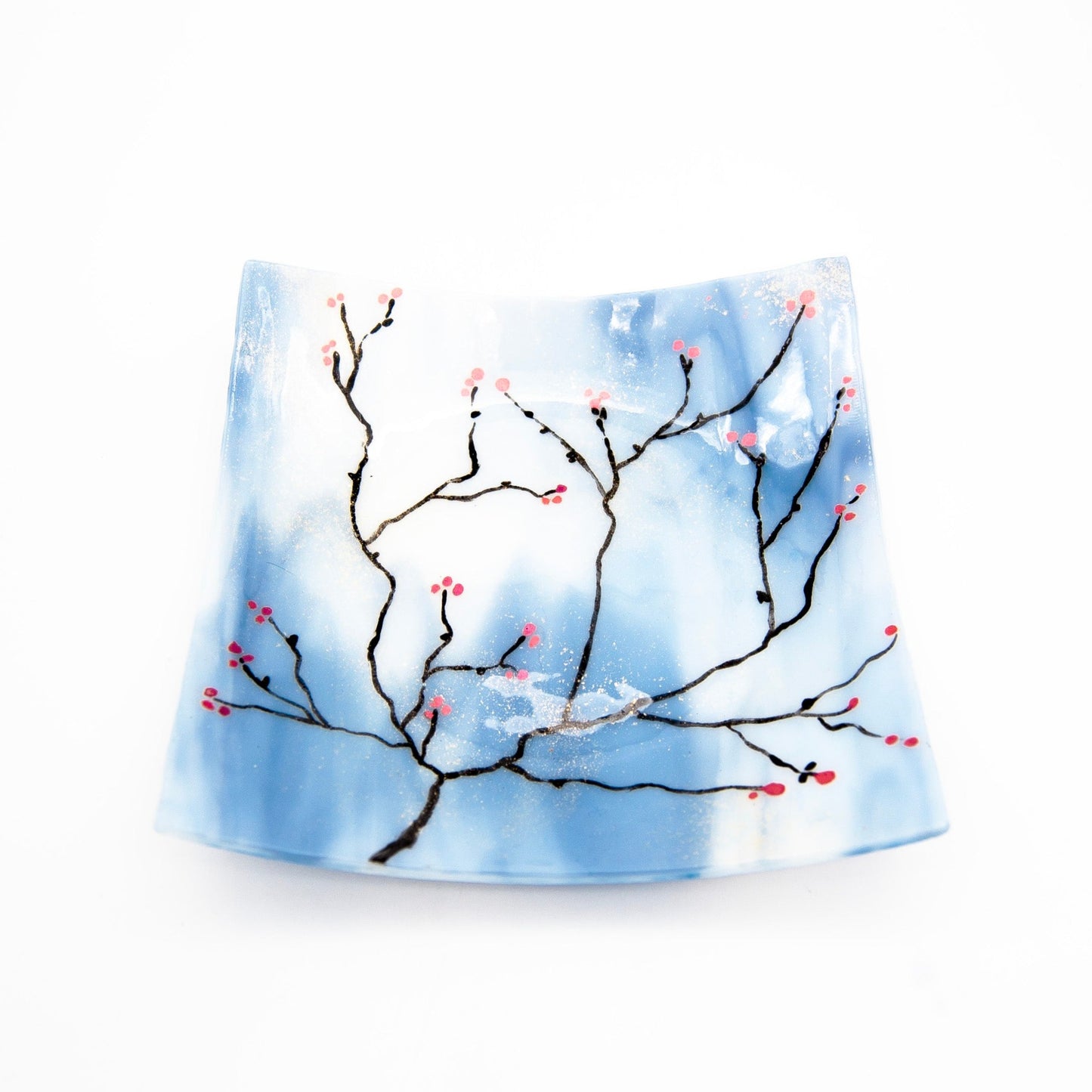 Winter Berry Platter White & Blue Streaky Platter