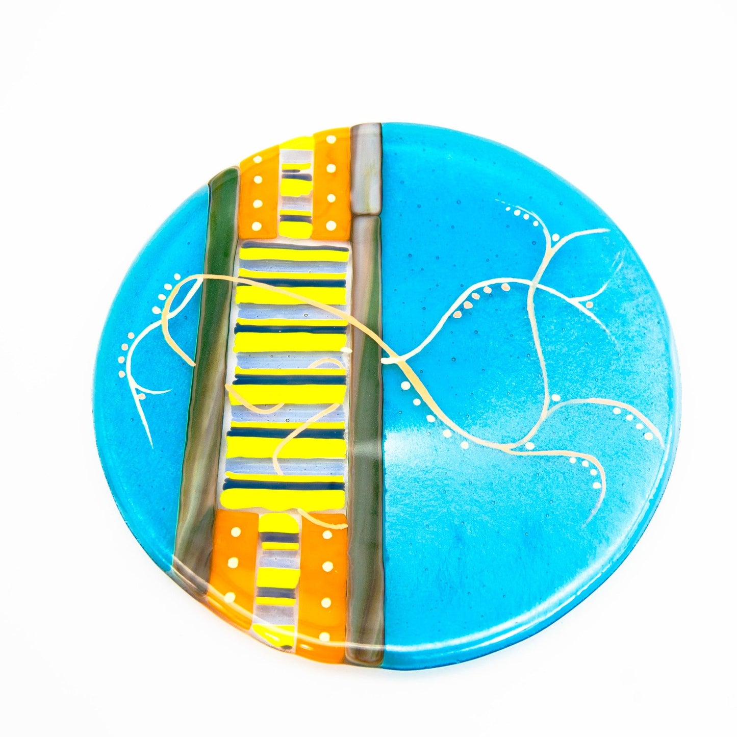 8" Circle Turquoise Plate