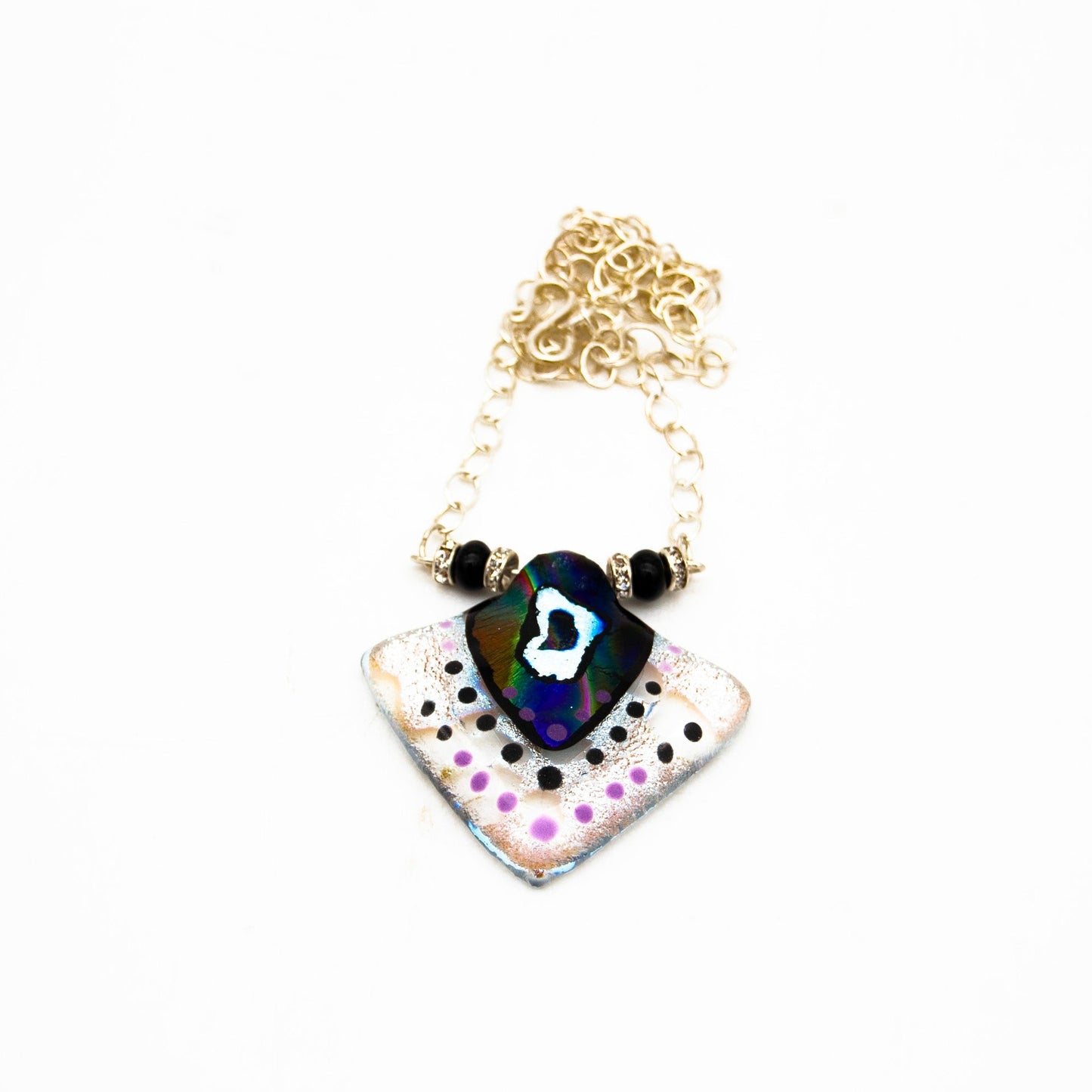 Black and Silver Triangular Pendent