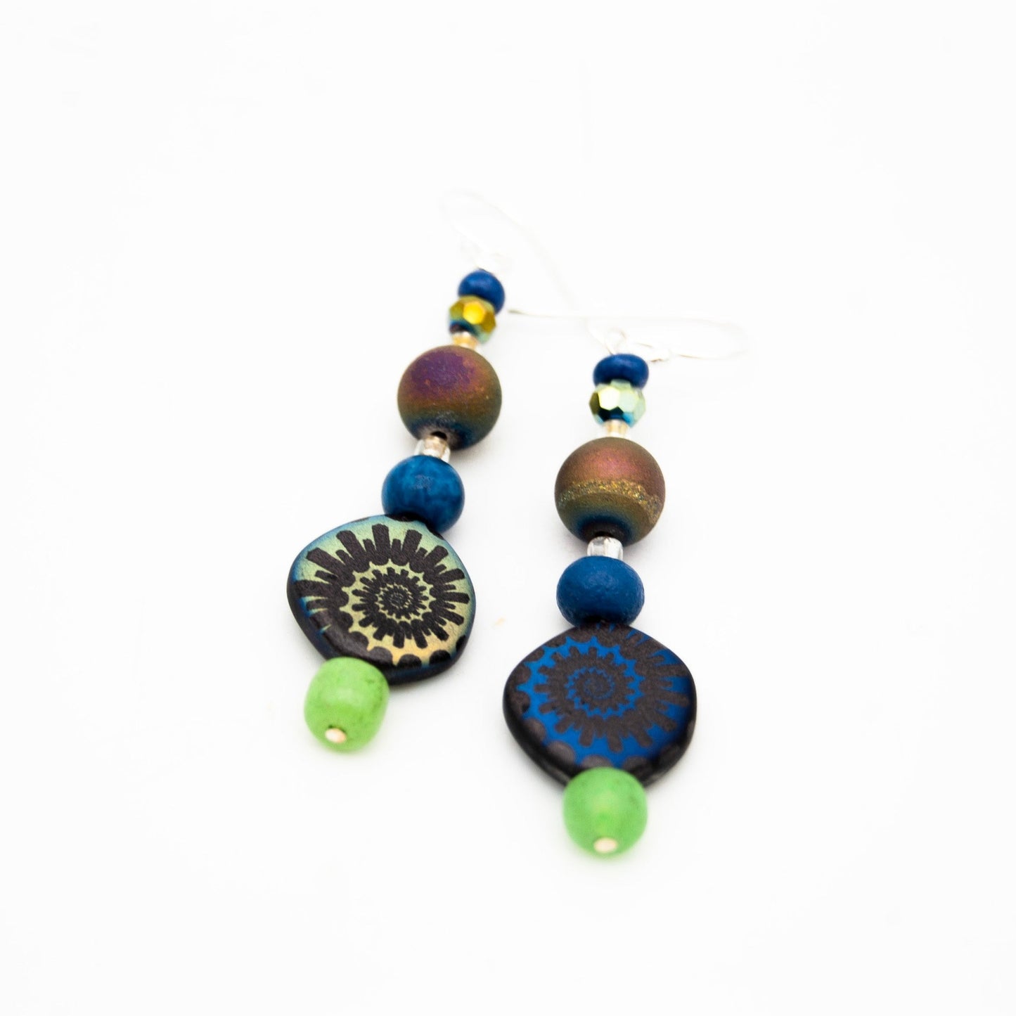 Circle Stamped Spiral Earrings