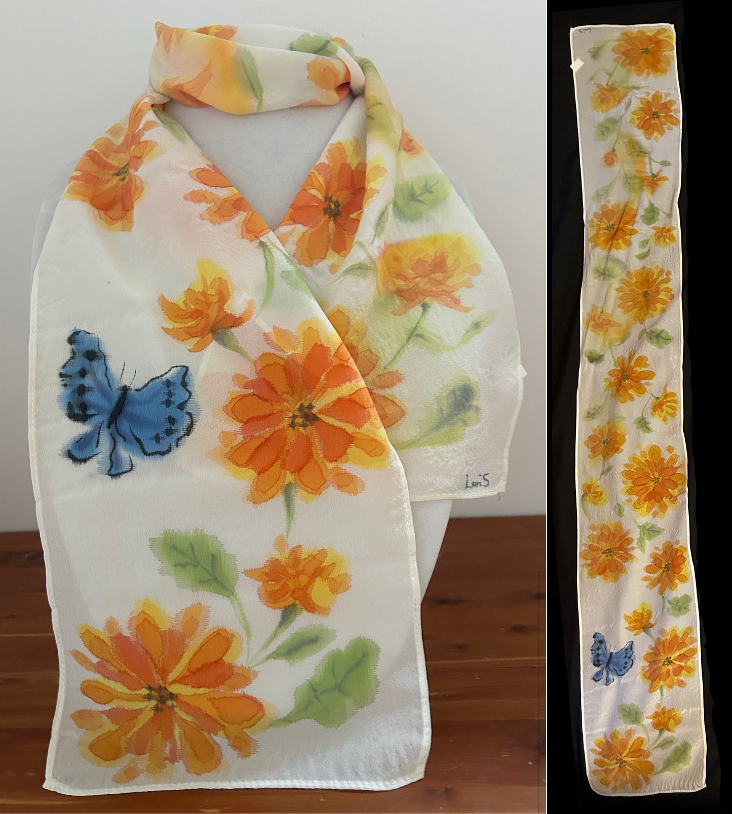 Orange Chrysanthemums Scarf