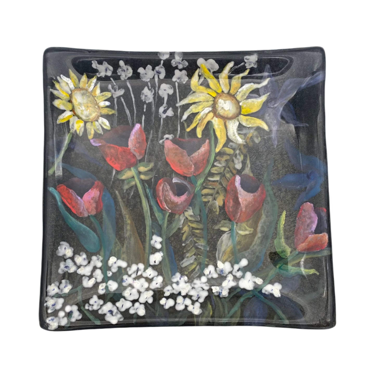 Multi-Layer Garden on Black Glass