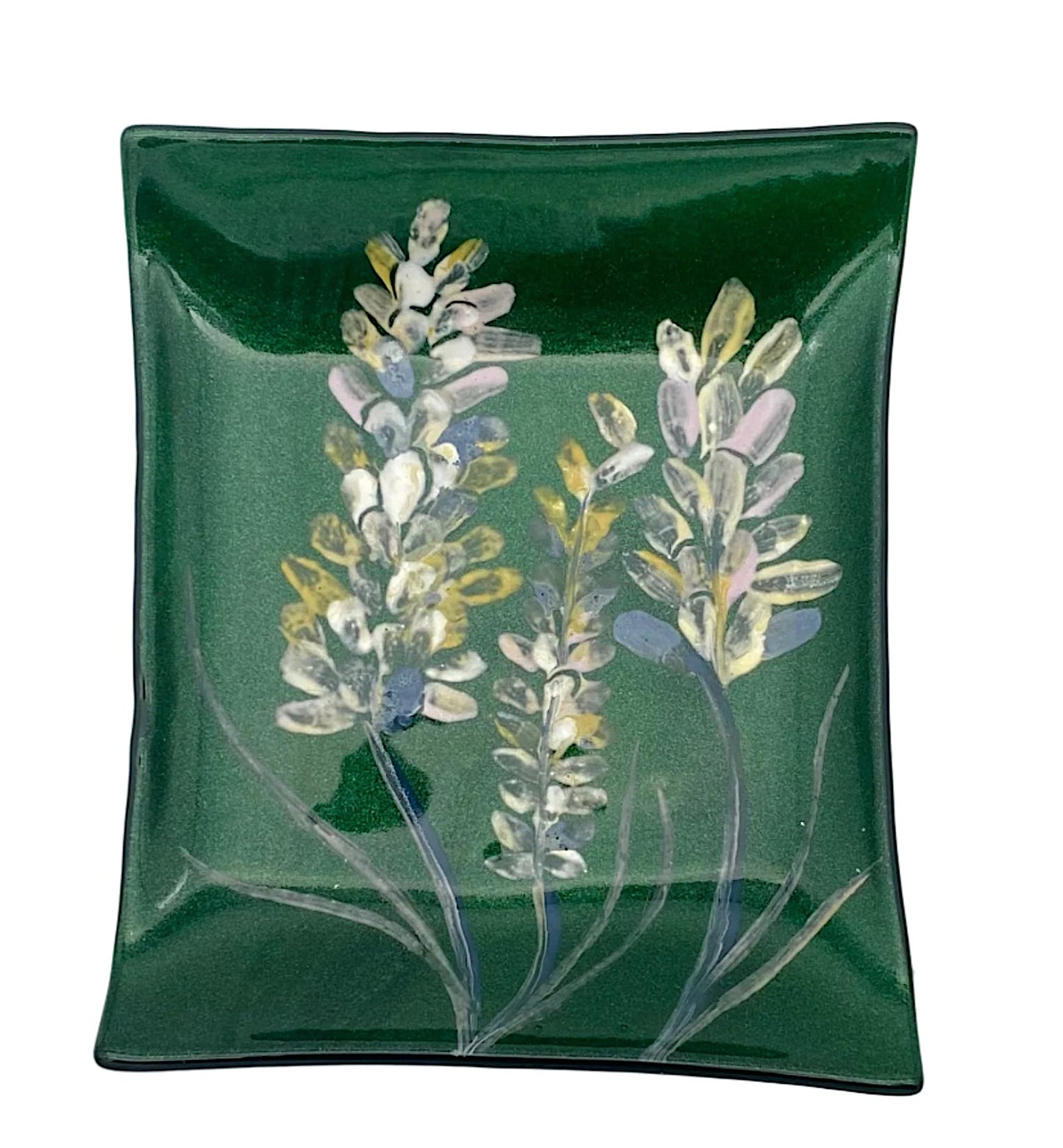 Trinket Dish with Three White Plum Flowers