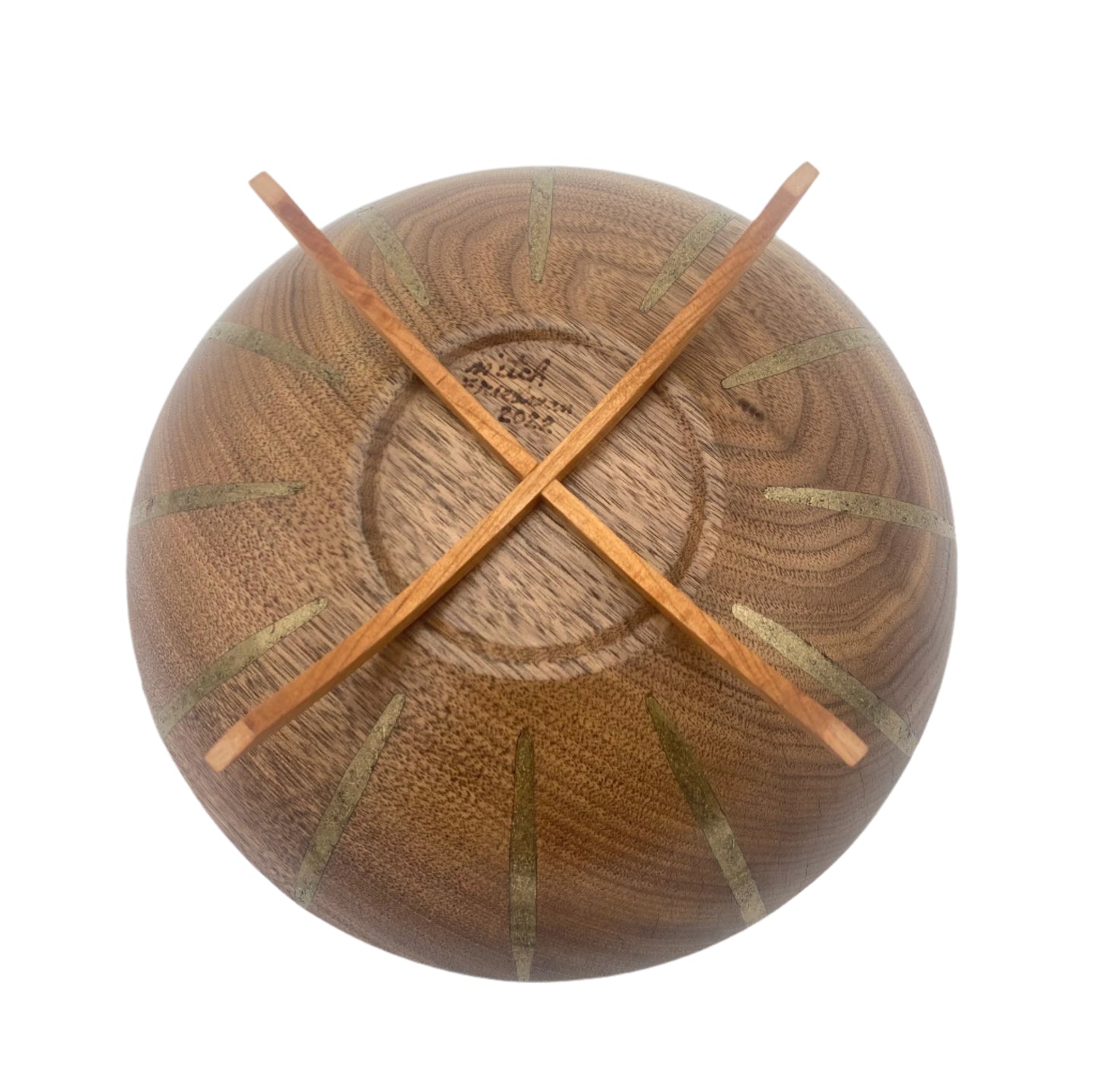Spider Leg Dish with Brass Inlay