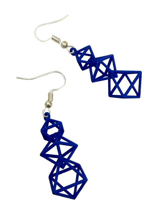 Dangling Octahedra Earrings