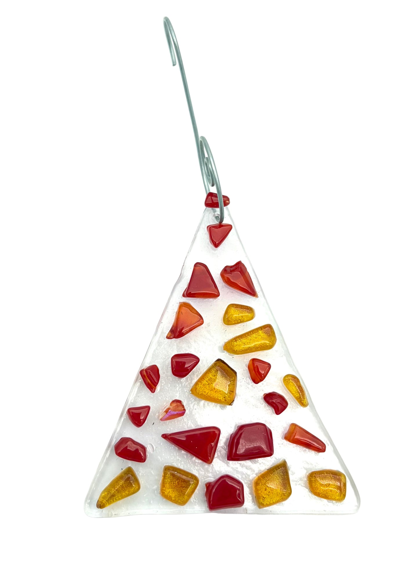 Red and Yellow Glass Tree Ornament