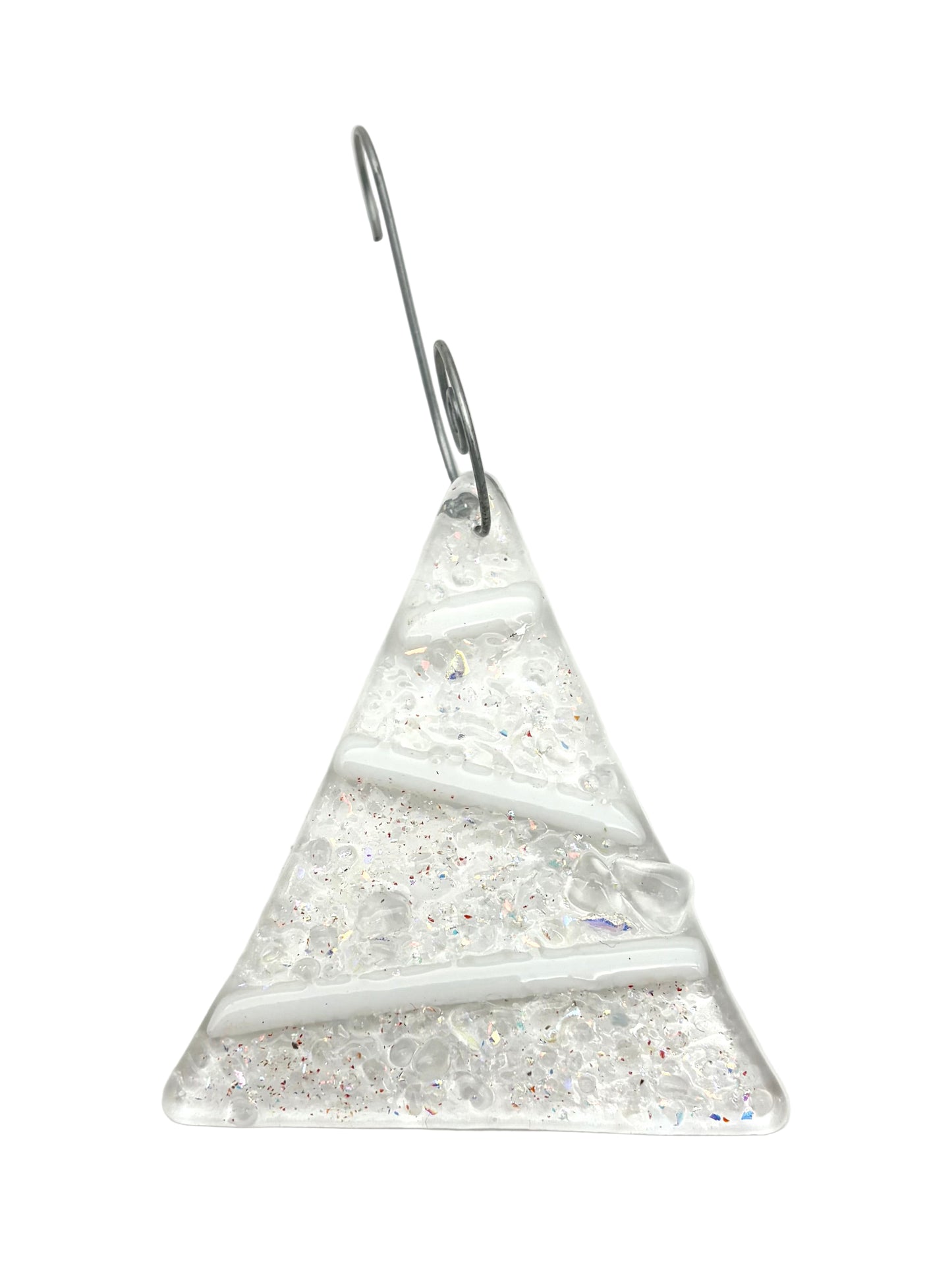 White Glass Tree Ornament