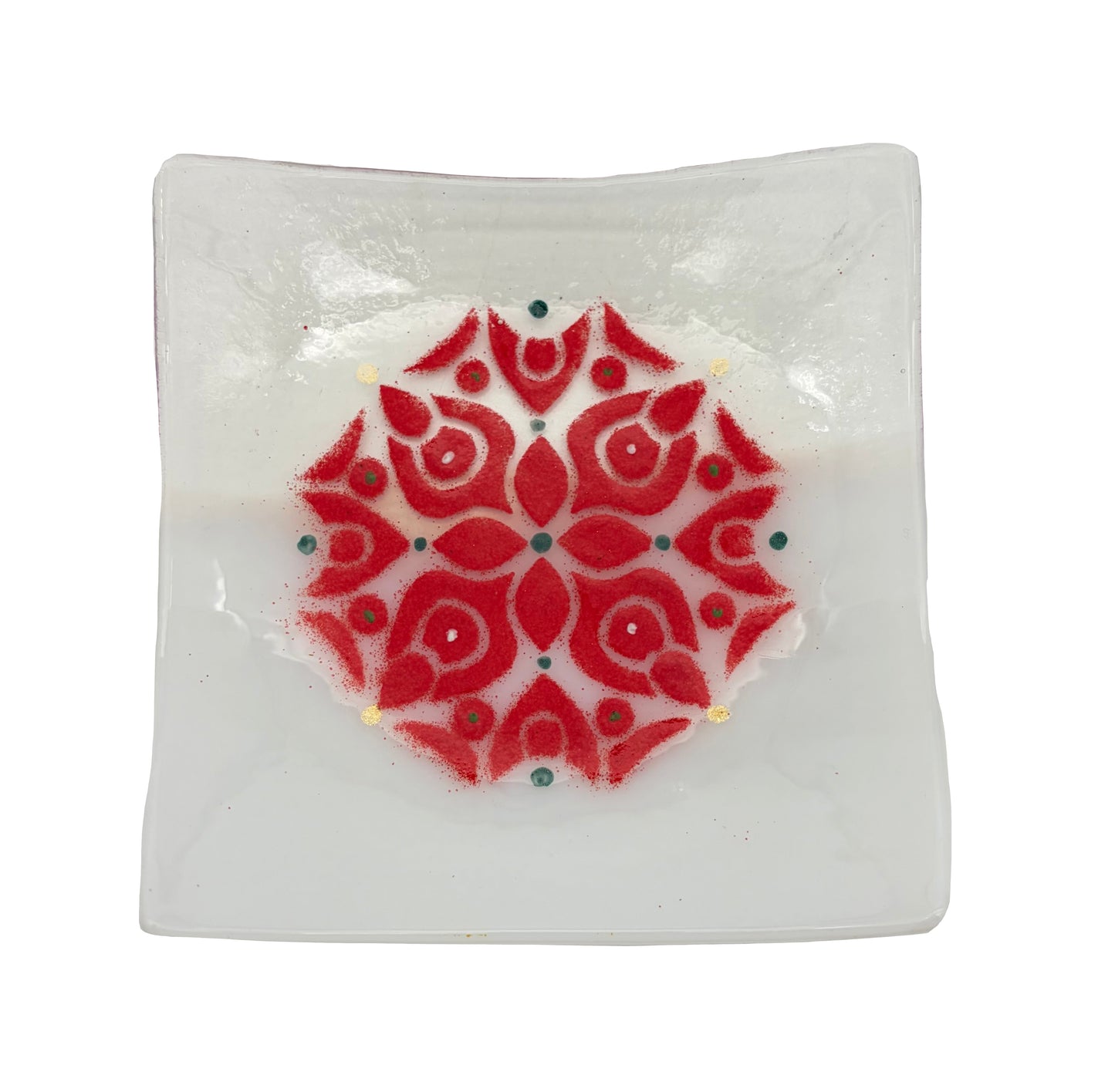 Holiday Design on Clear and White Glass