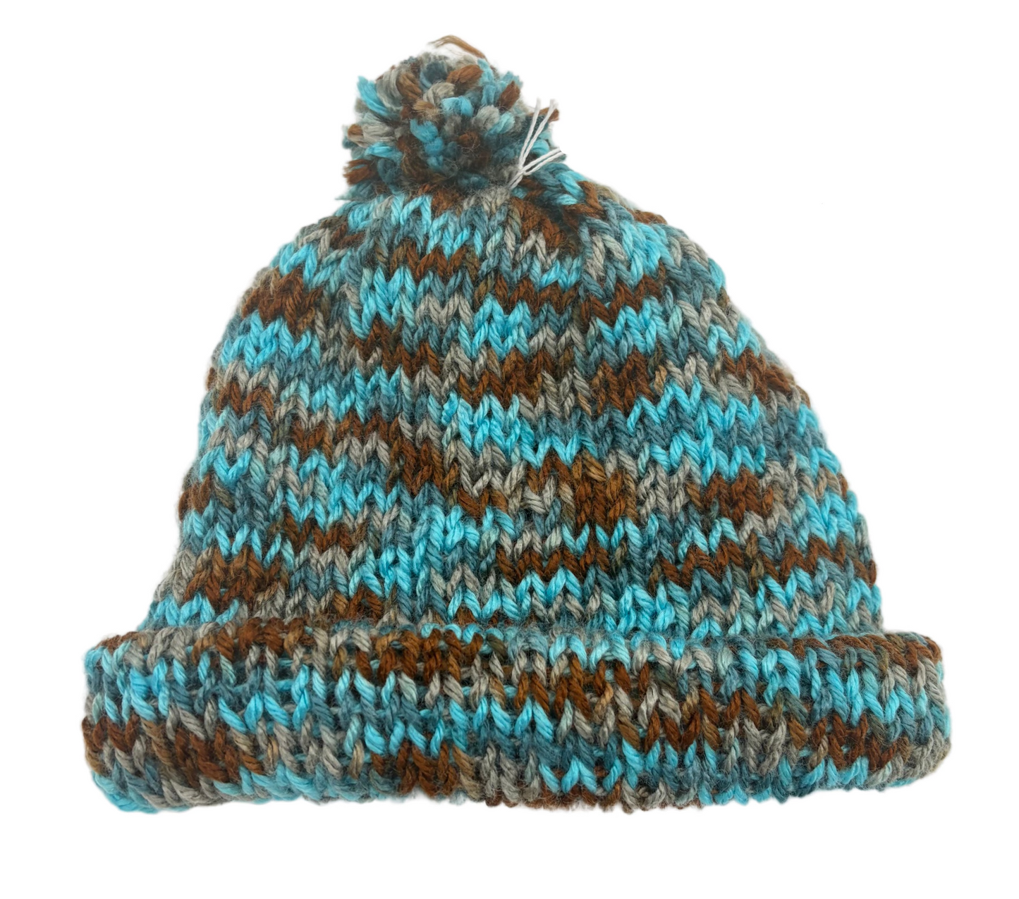Brown & Blue Baby Hat