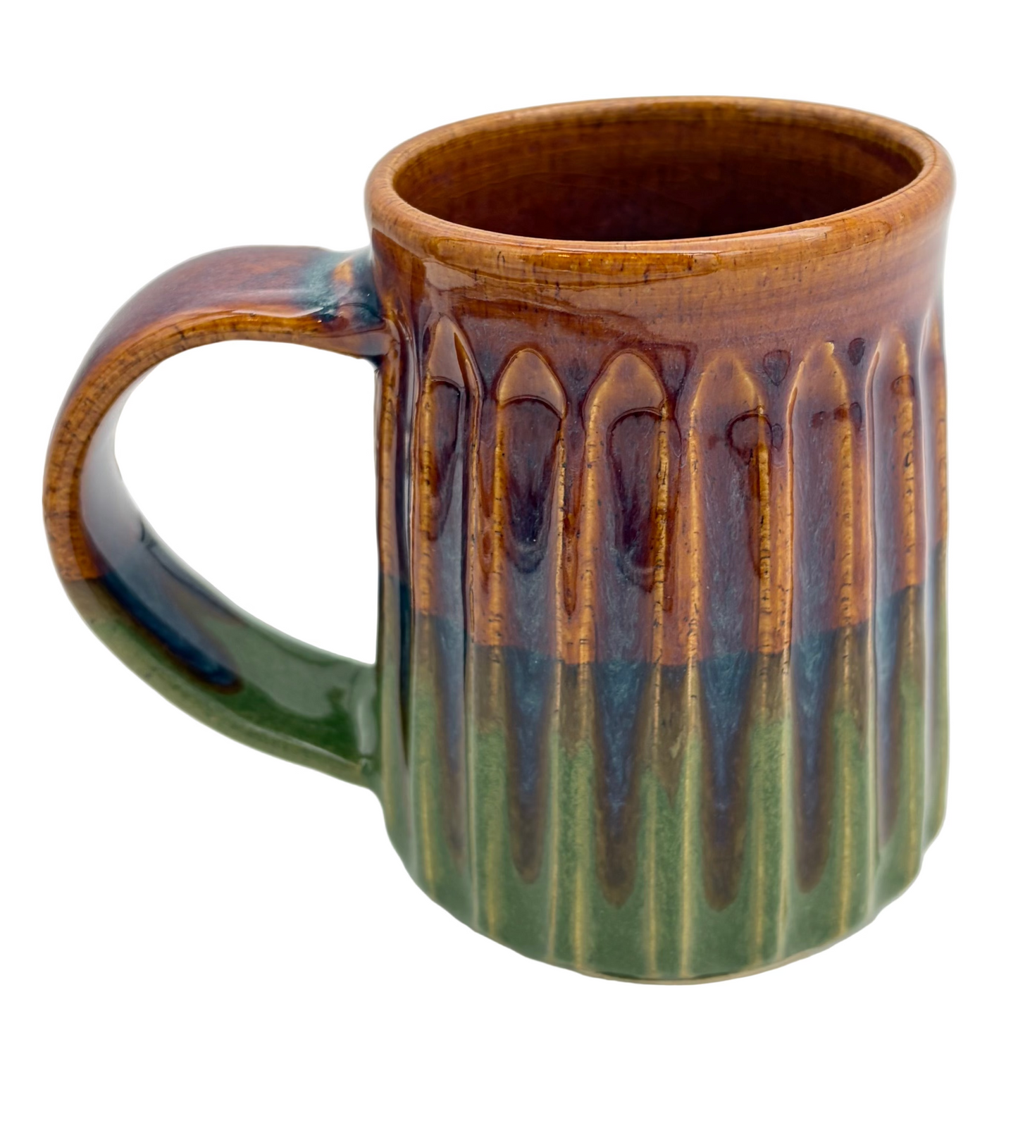 Carved Green & Purple Mug