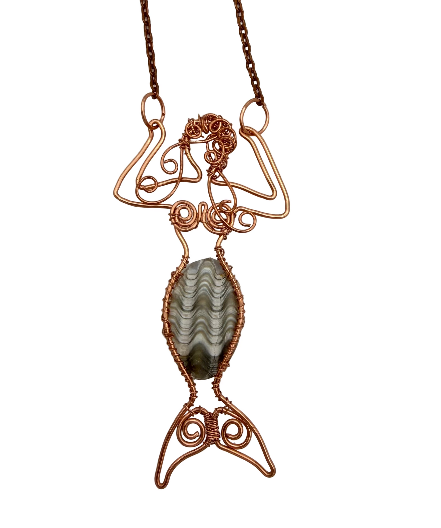 Copper Mermaid Necklace