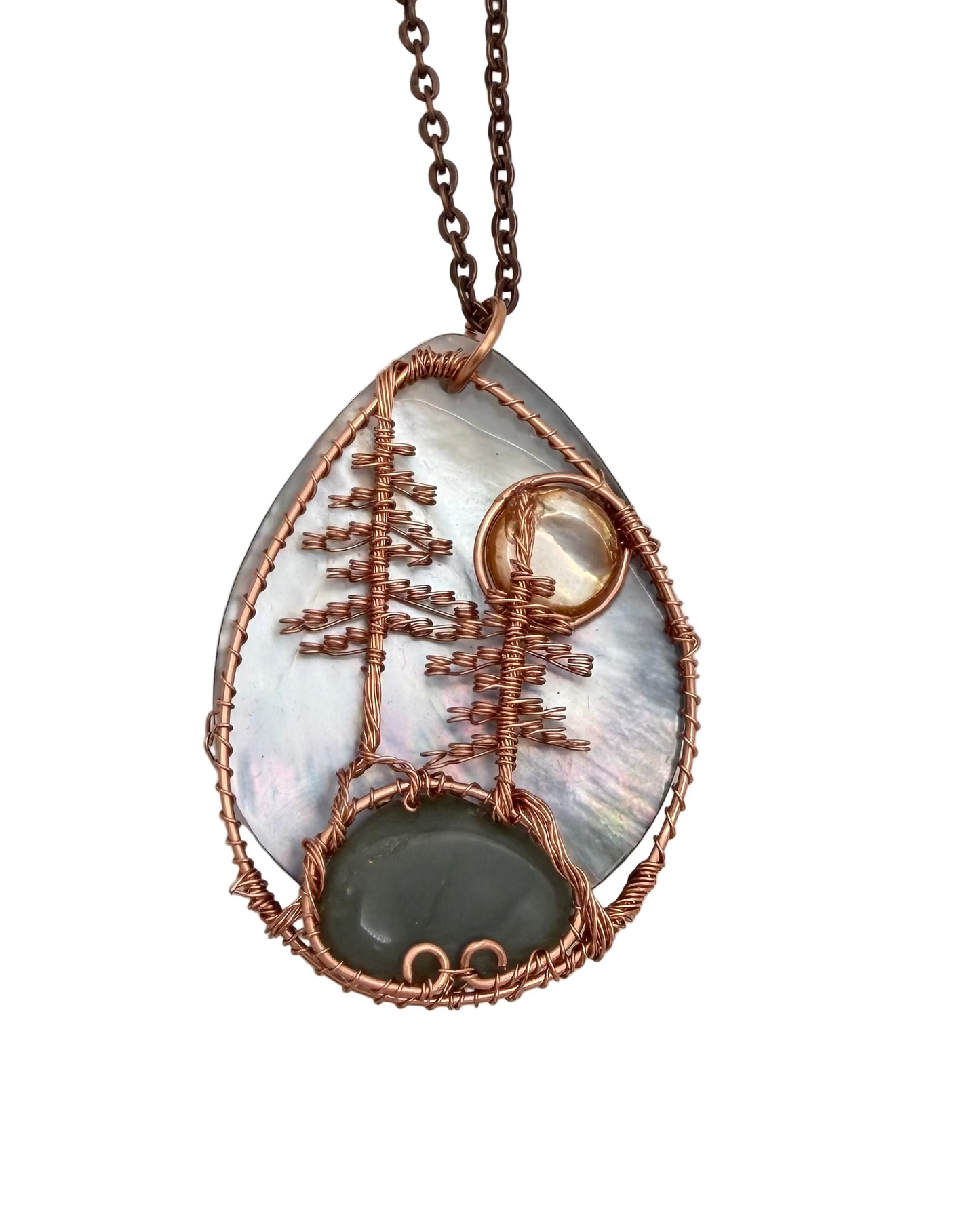 Copper Mop Tree Necklace