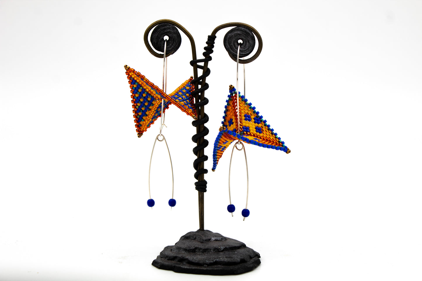 Warped Square Earrings (Orange)