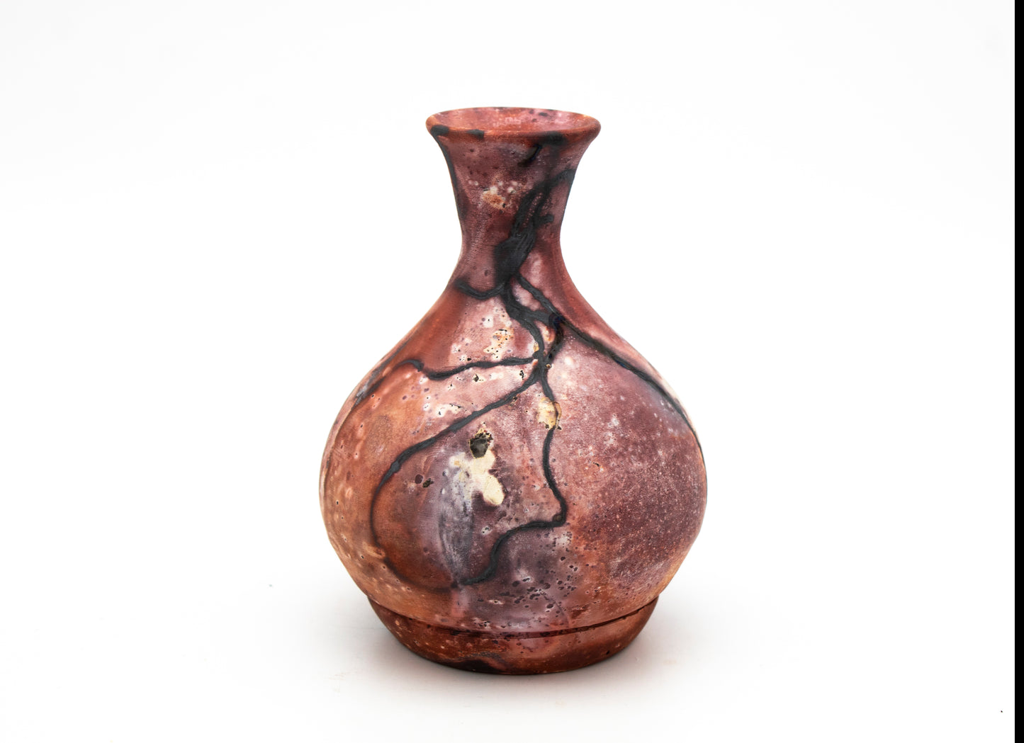 Saggar Fired Raku Vase