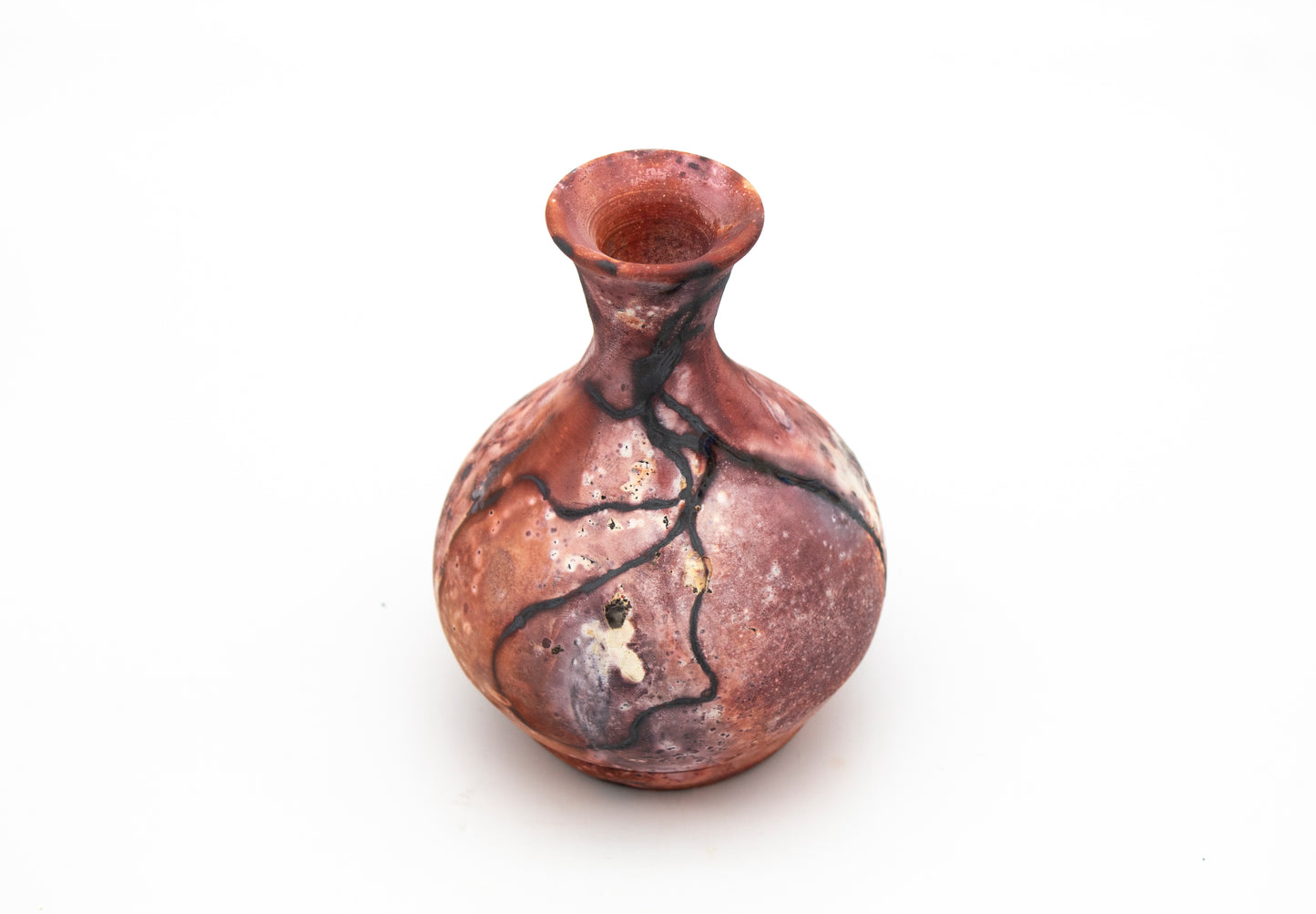 Saggar Fired Raku Vase