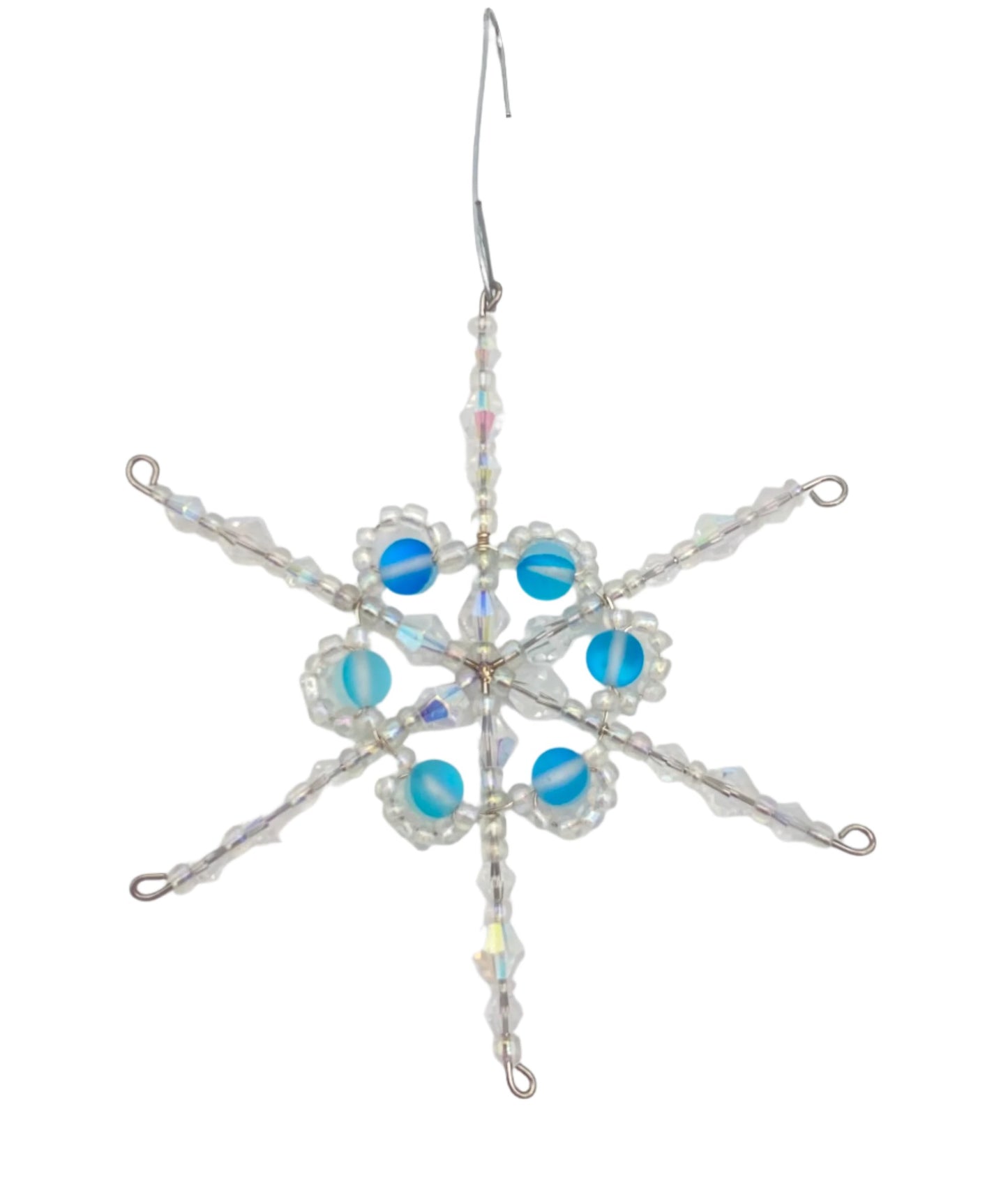 Blue Frosted Crystal Ornaments