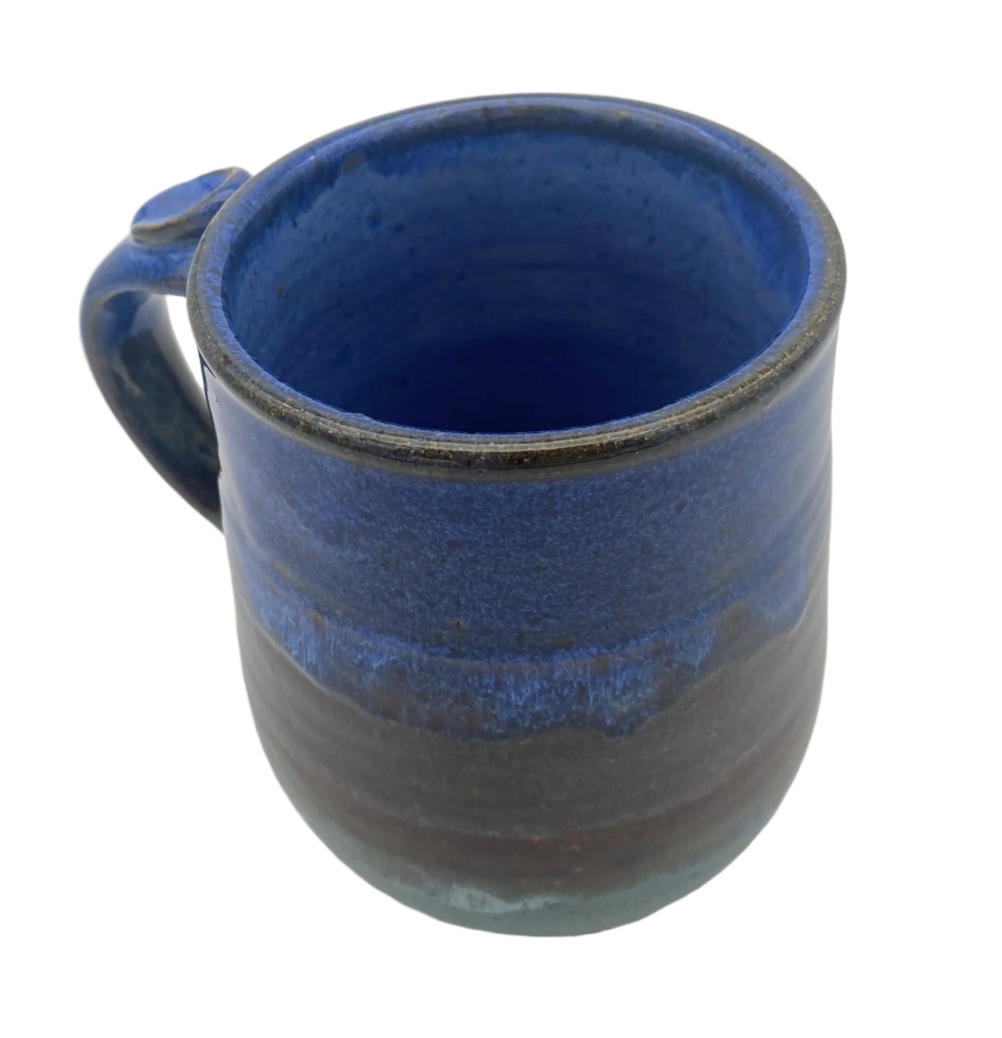 Multi-Blue Brown Mug with Thumb Rest