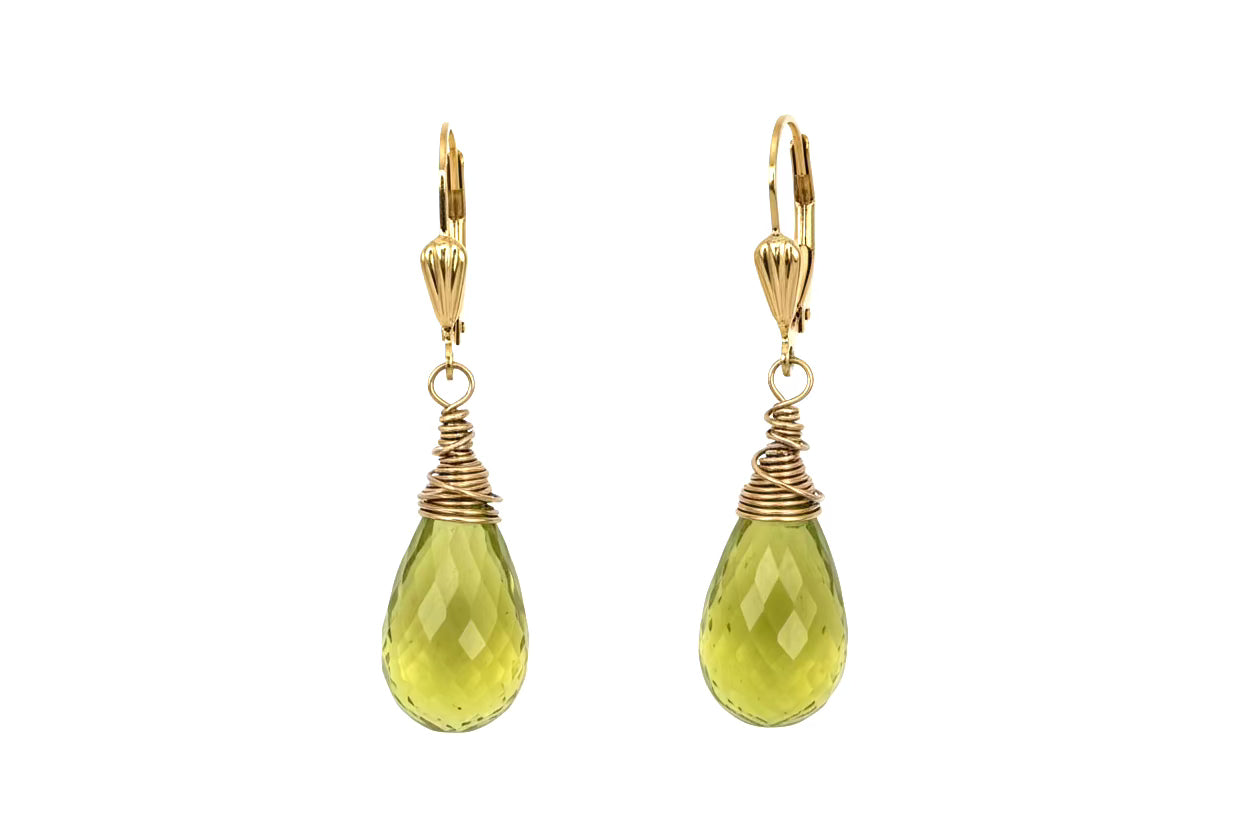 Lemon Quartz Drop Earrings