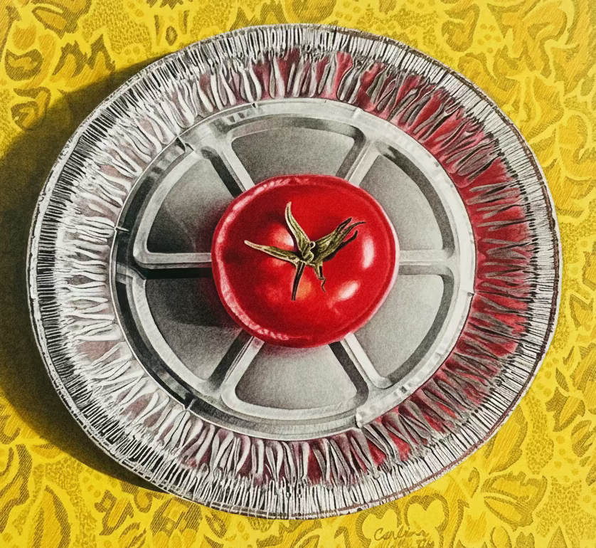 Tomato on Aluminum Plate