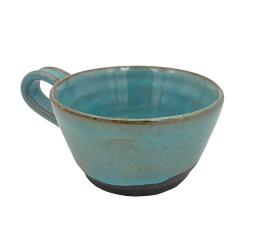 Coffee/Soup Bowl Turquoise Bare Clay