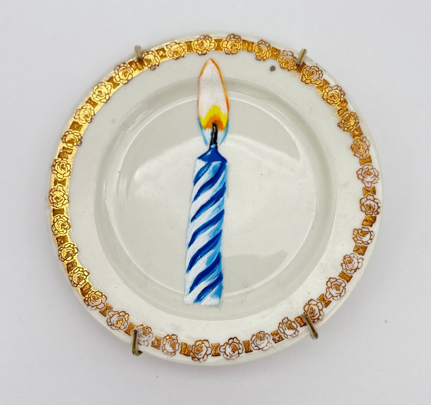 Blue Candle - Oil Painted