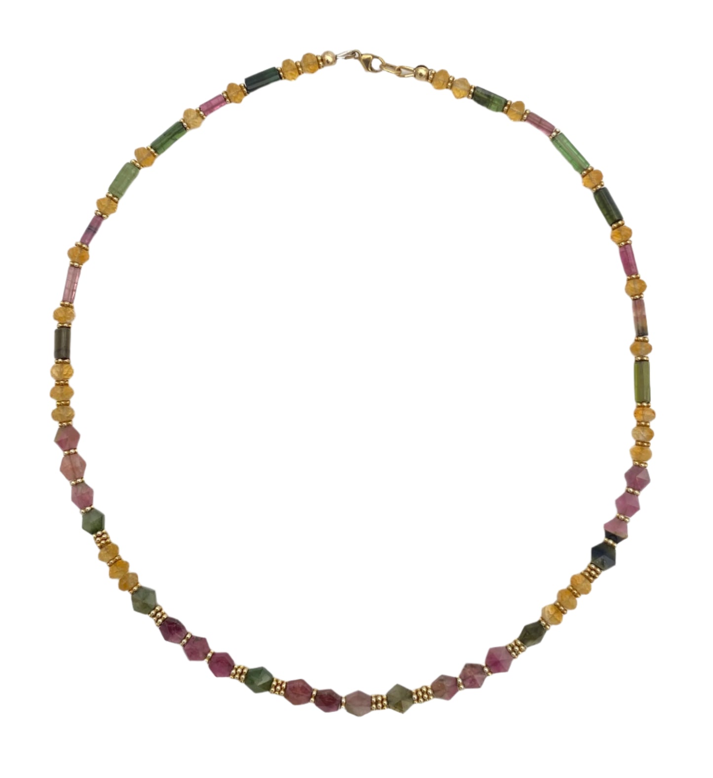 Citrine Tourmaline Gold Fill Necklace