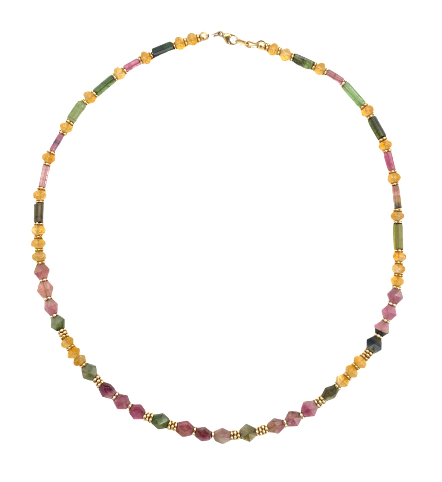 Citrine Tourmaline Gold Fill Necklace