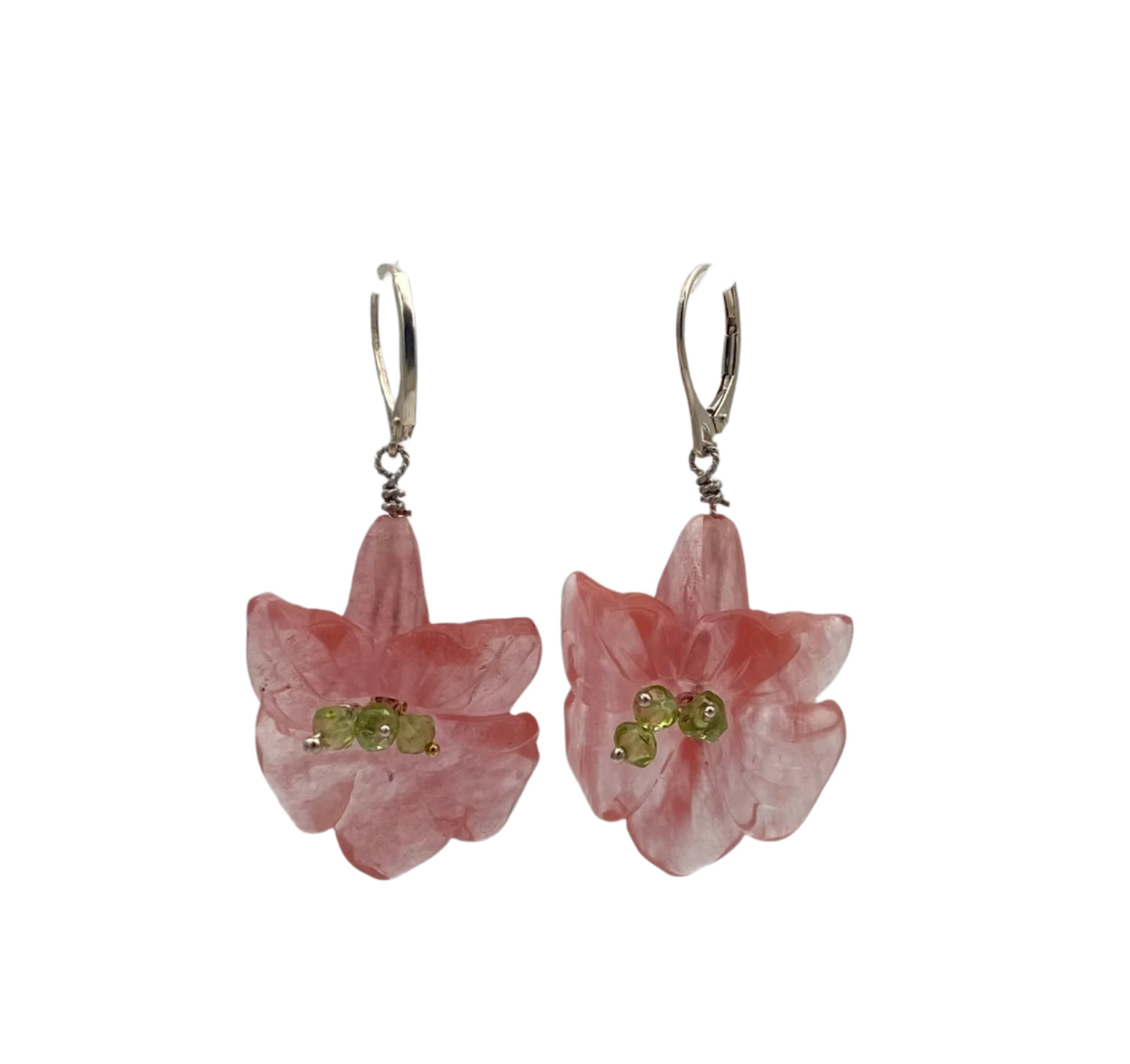 Pink Flower Earrings