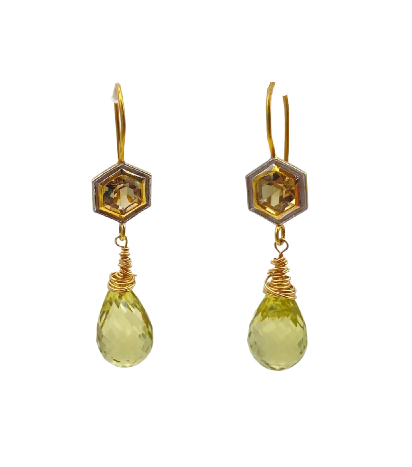 Lemon Quartz Gold Fill Earrings