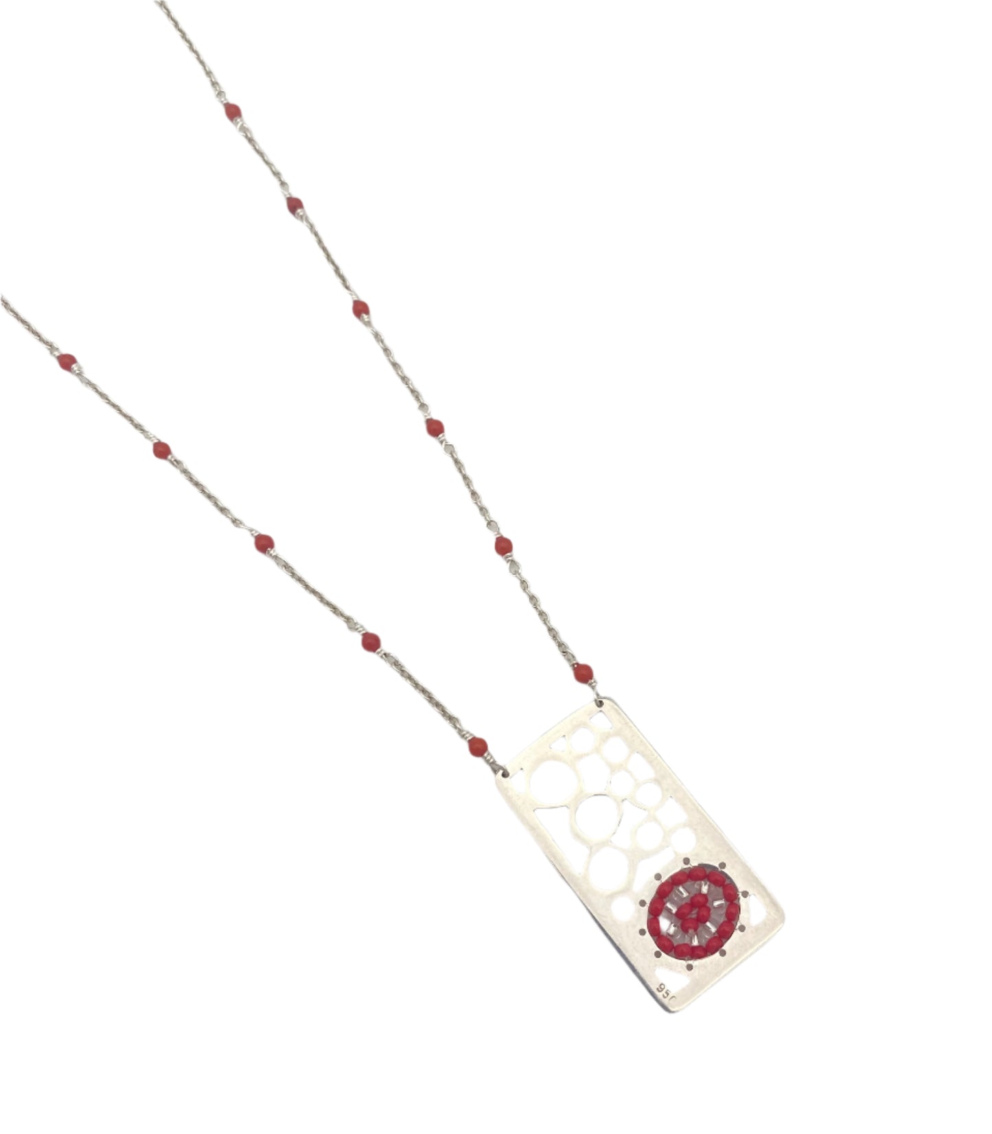 Red Coral Bubble Necklace