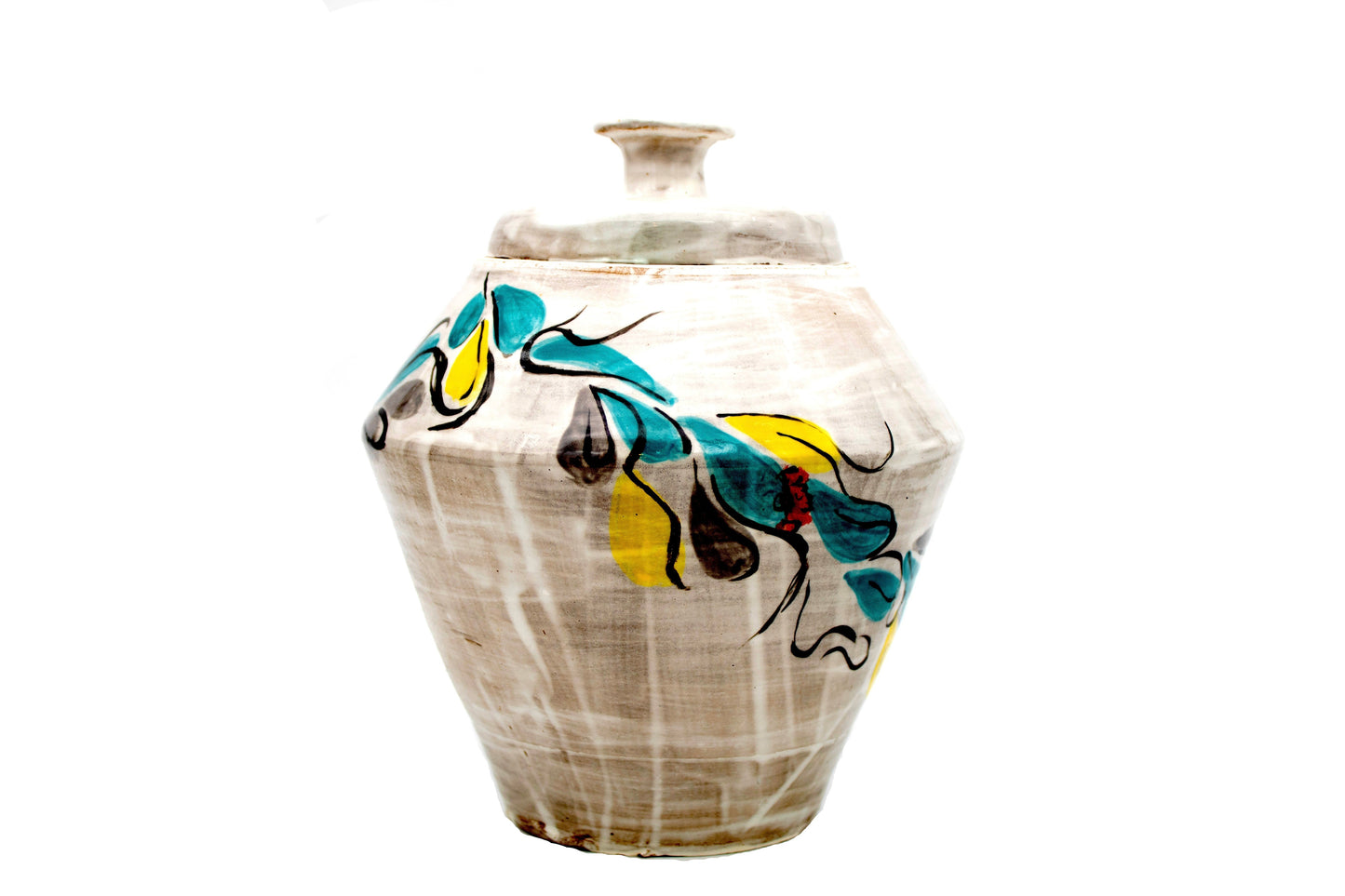 Multi Colored Jar with Lid