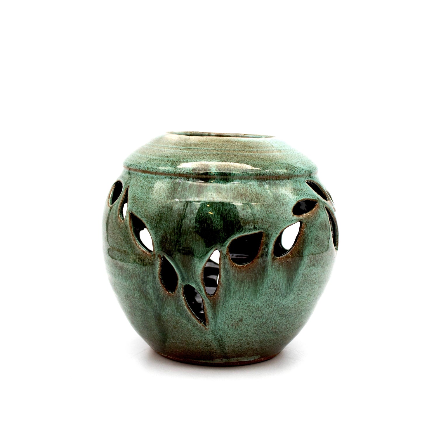 Green Round Cut Out Vessel