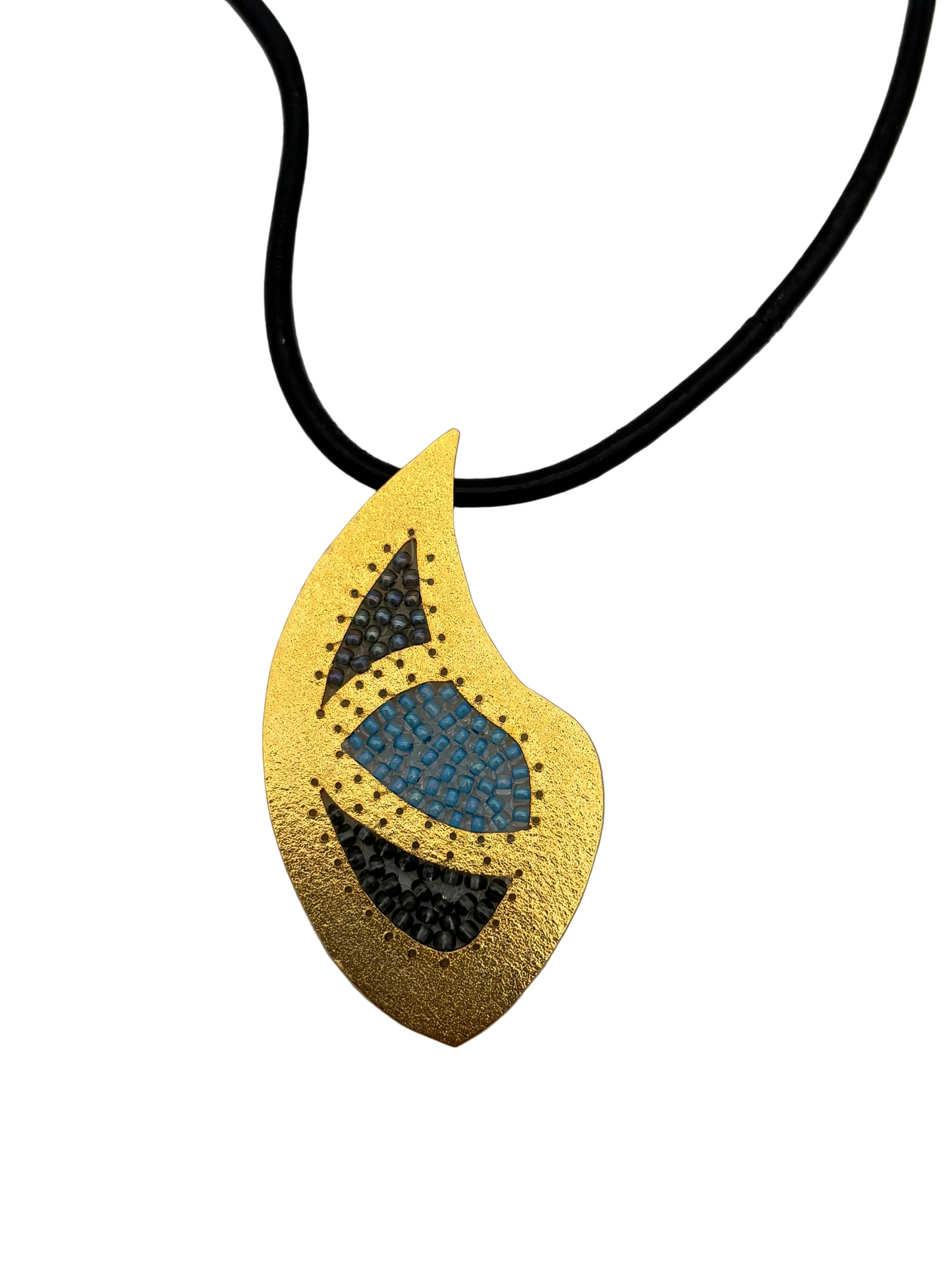 Leather Necklace with drop Pendant