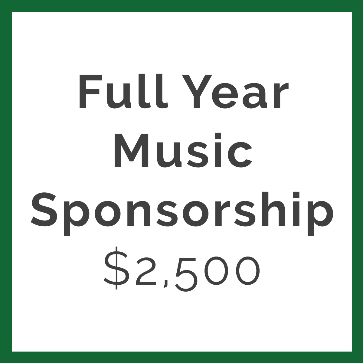 Full Year Music Sponsorship $2500
