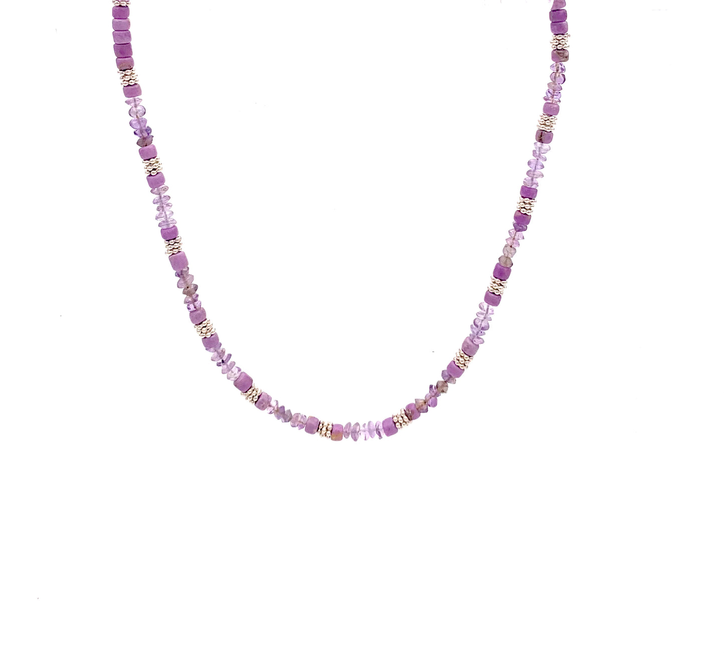 Phosphosiderite Amethrine Amethyst Sterling Silver Necklace