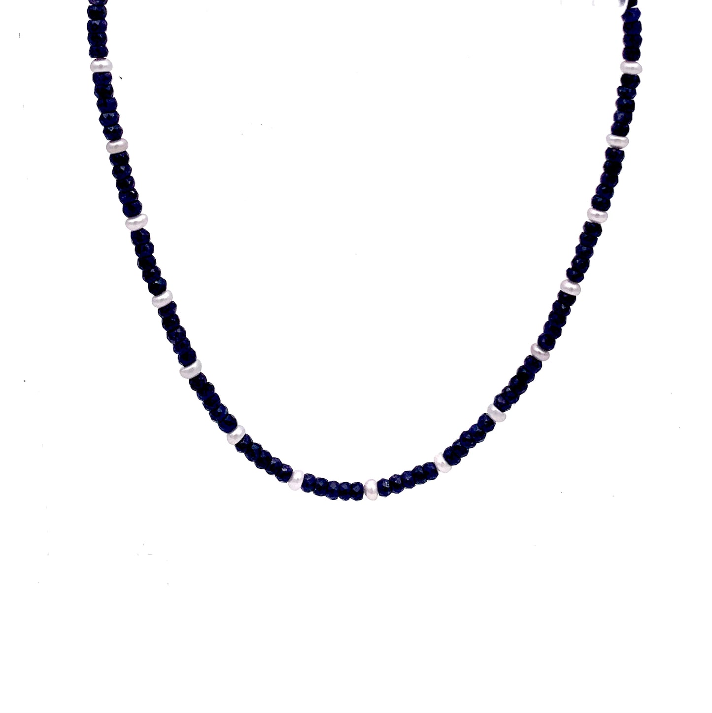 Sapphire (Dyed, Pearl, Sterling Silver) Necklace