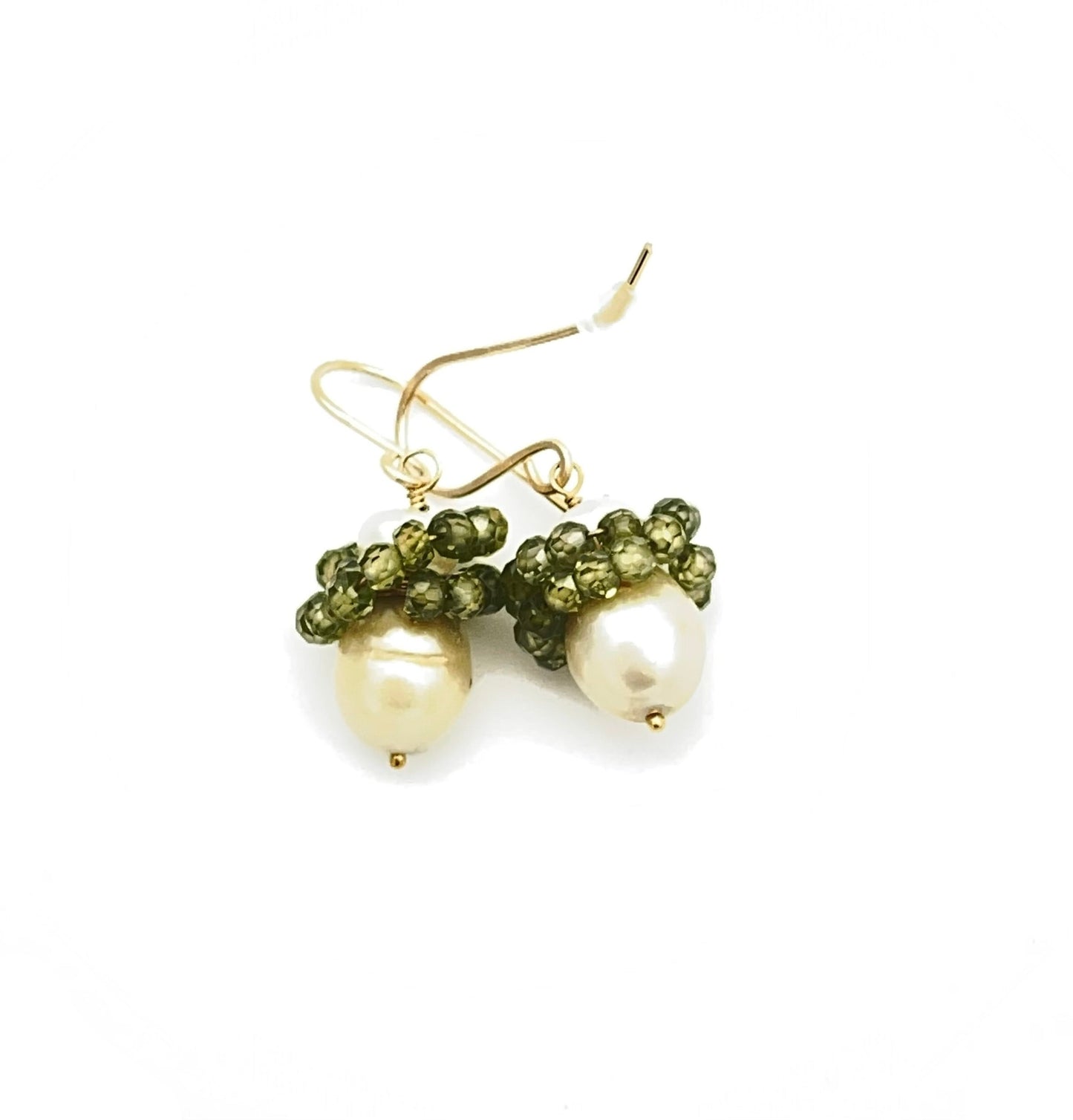 Sage Pearl Peridot Earrings