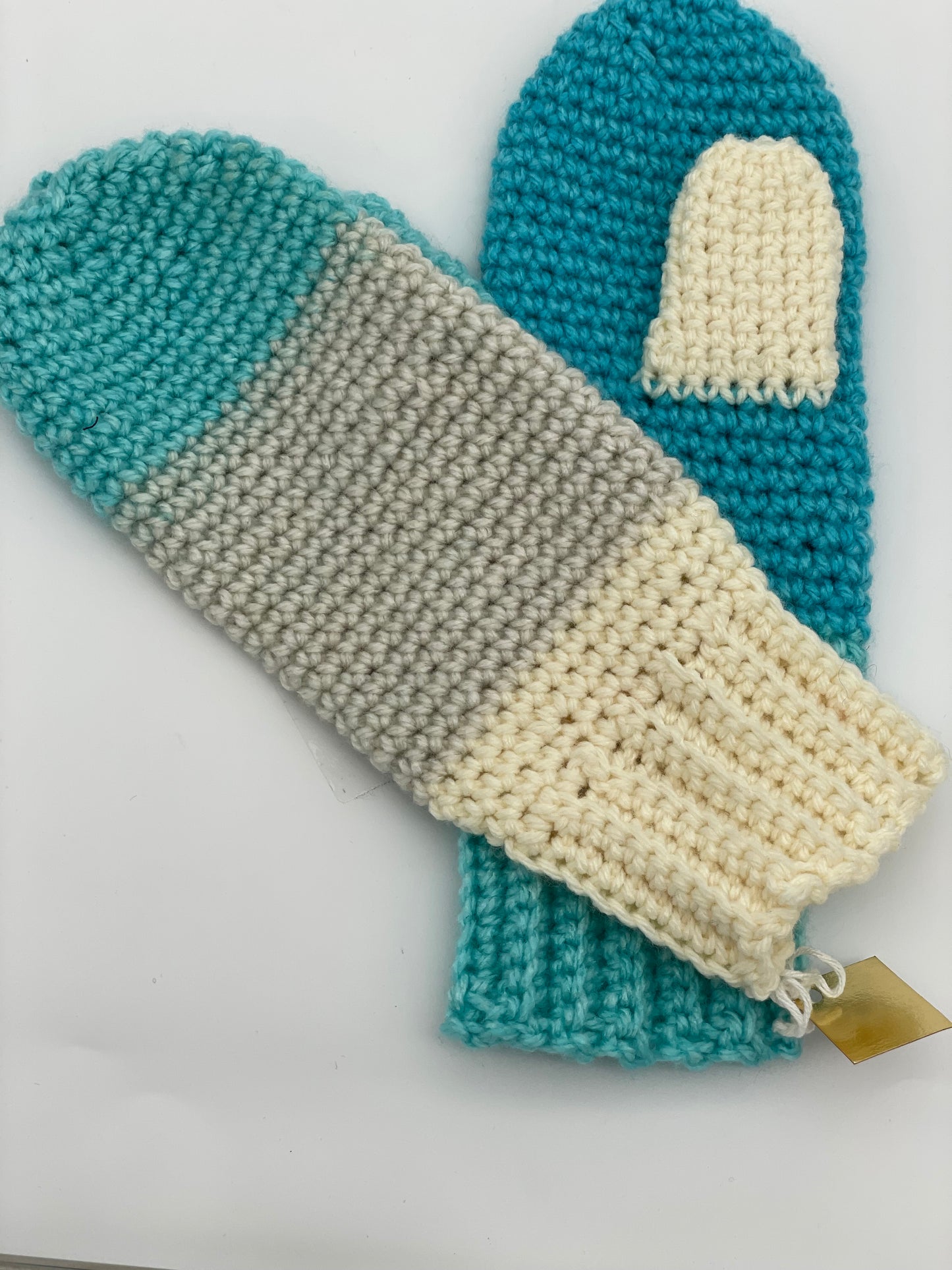Hand Knit Acrylic Mittens