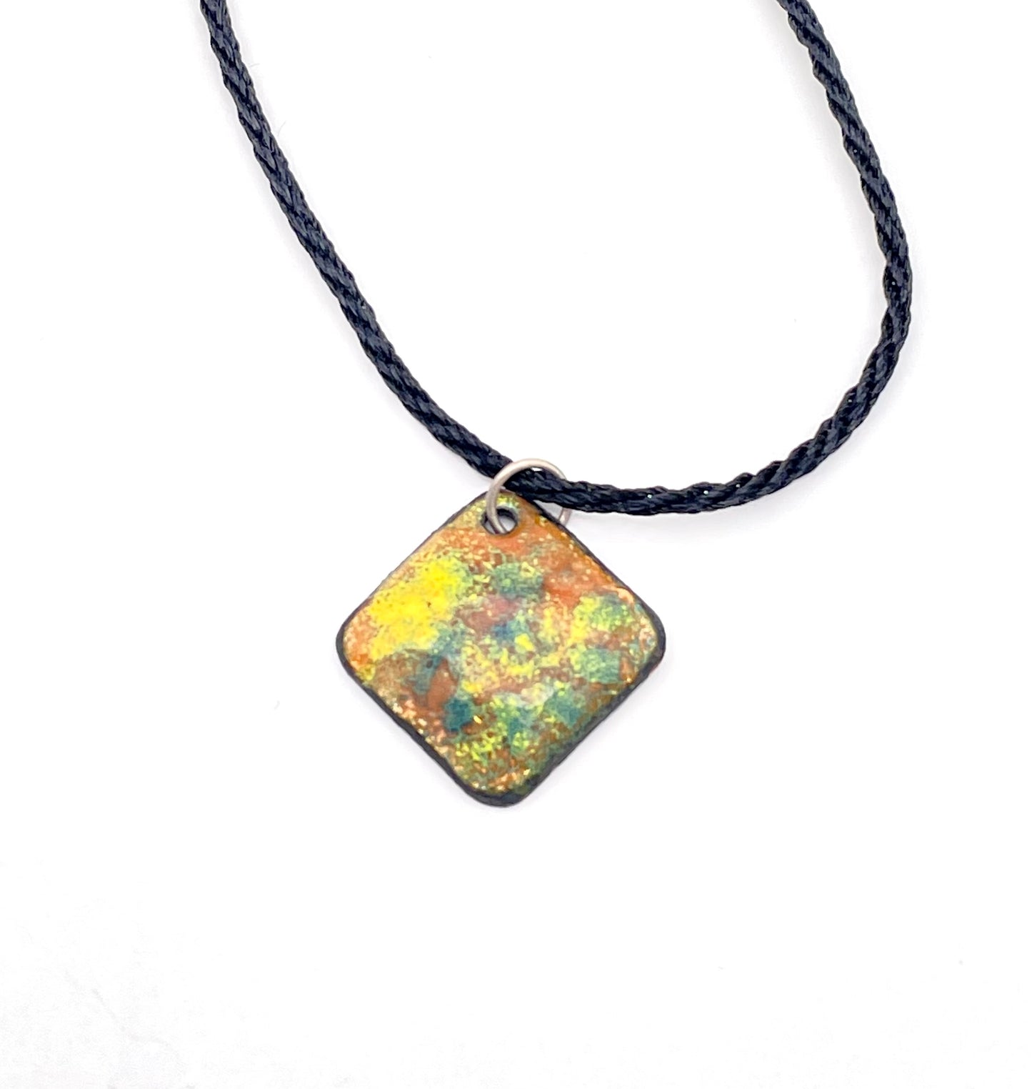 Diamond-Shaped Enamel Pendant
