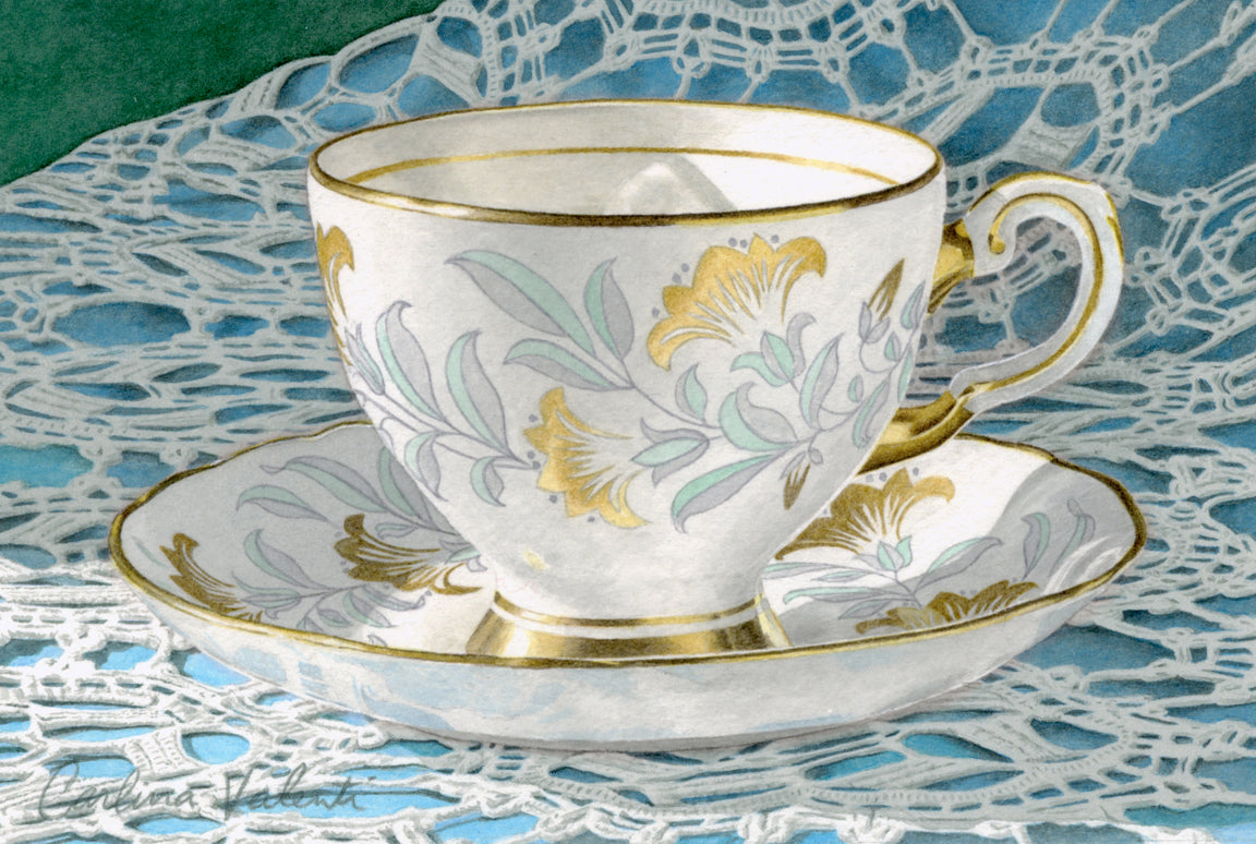 Teacups on Blue Lace