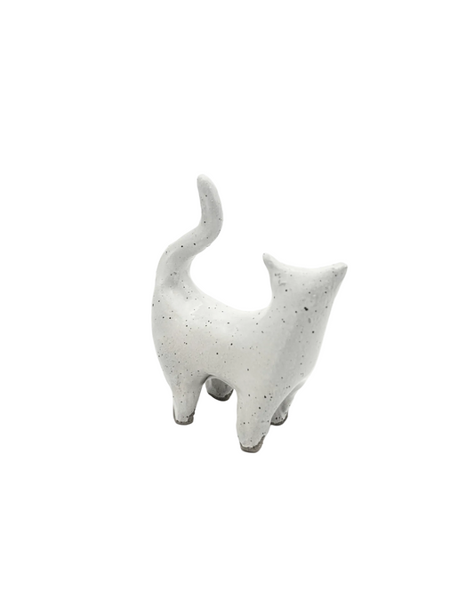 White Cat Ring Holder