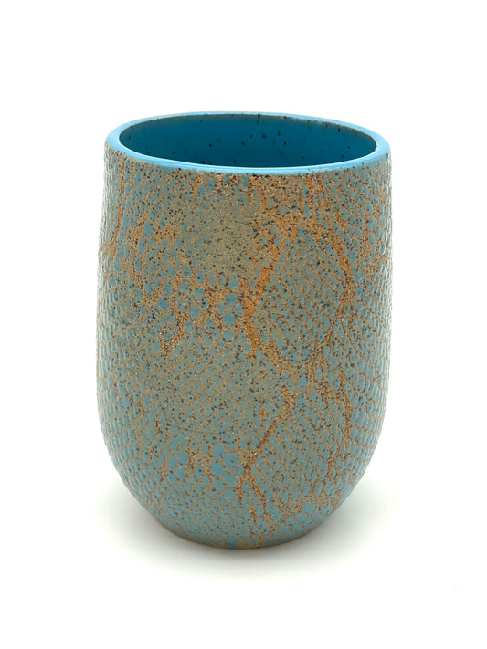 Trans Blue Speckled Vase