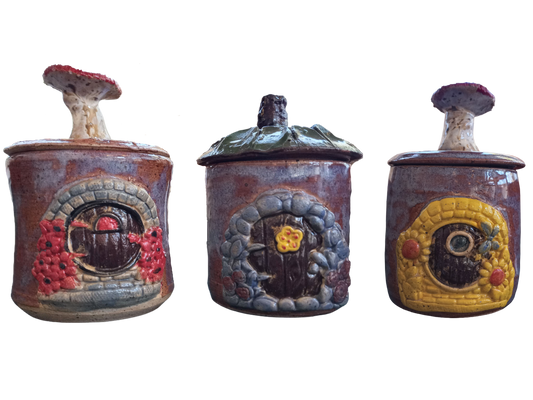 Small Lidded Fairy Jars