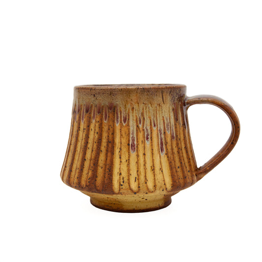 Fluted Brown/Yellow Mug