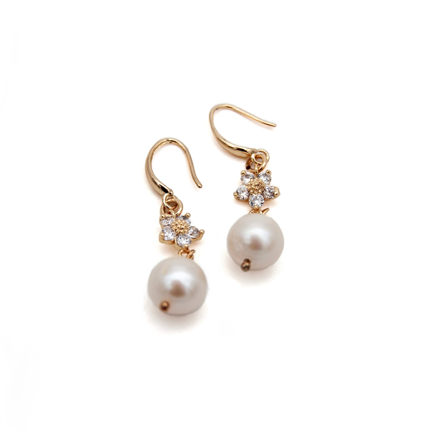 Pearl Crystal - Gold Fill Earrings